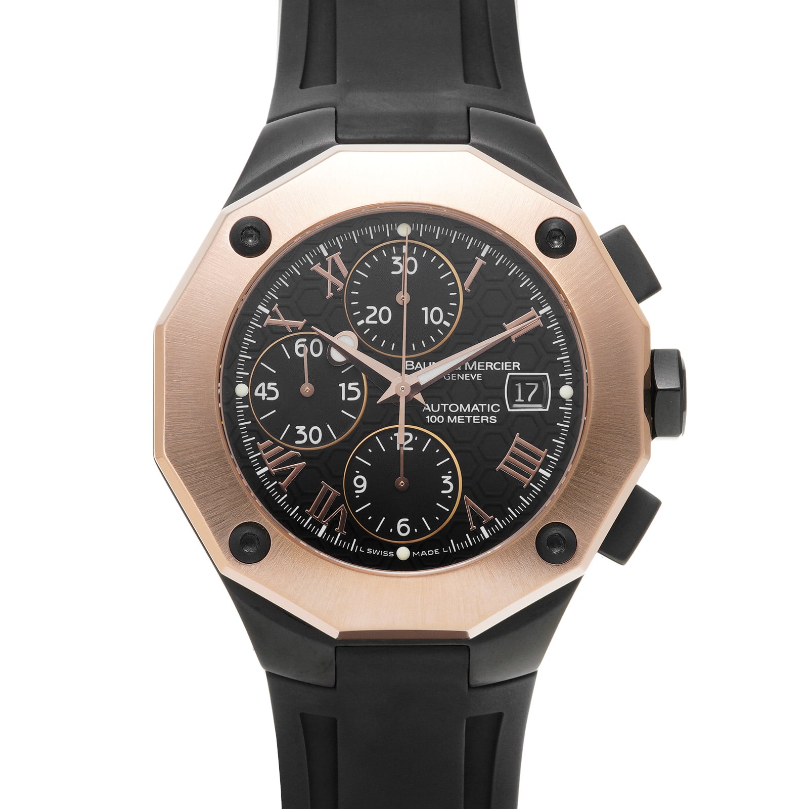 リビエラ クロノグラフ XXL M0A08712 ブラック ボーム&メルシェ Baume & Mercier メンズ 【中古】