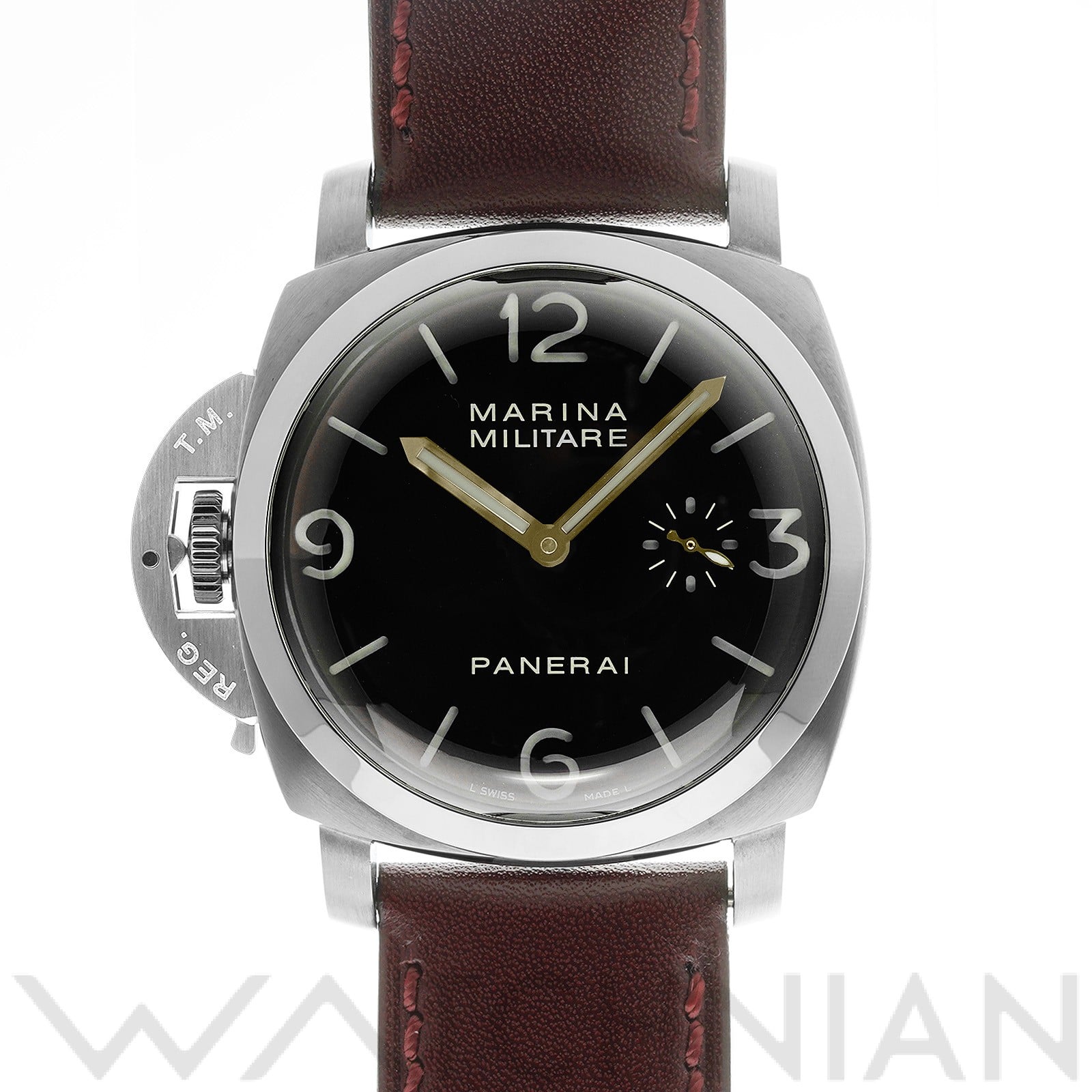 ルミノールマリーナ ミリターレ レフトハンド PAM00217 H番(2005年製造) ブラック パネライ OFFICINE PANERAI メンズ 【中古】