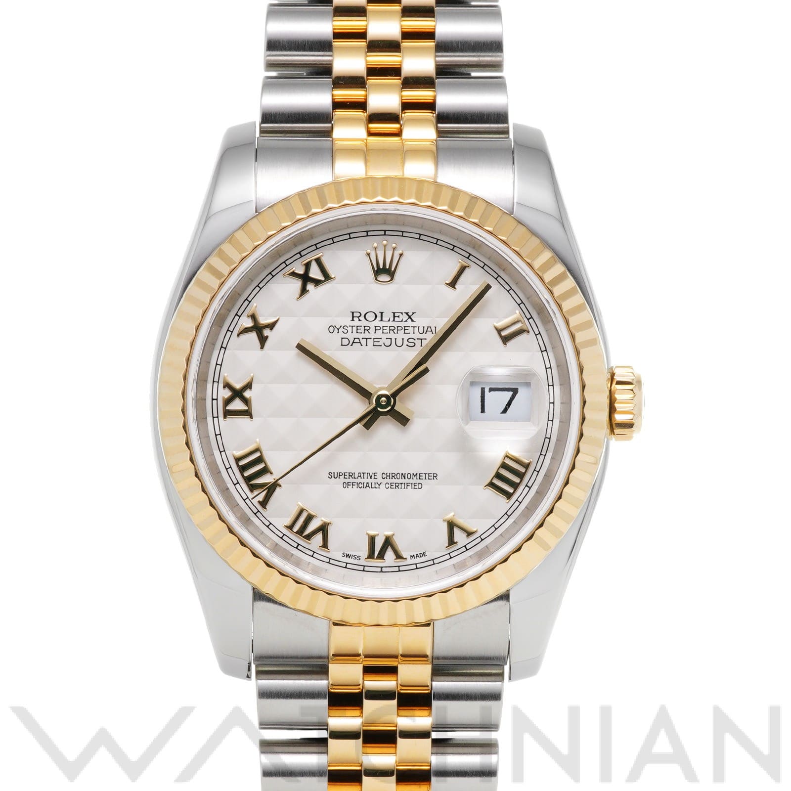 ロレックス デイトジャスト 36 116233 アイボリーピラミッド メンズ 時計 【中古】【wristwatch】