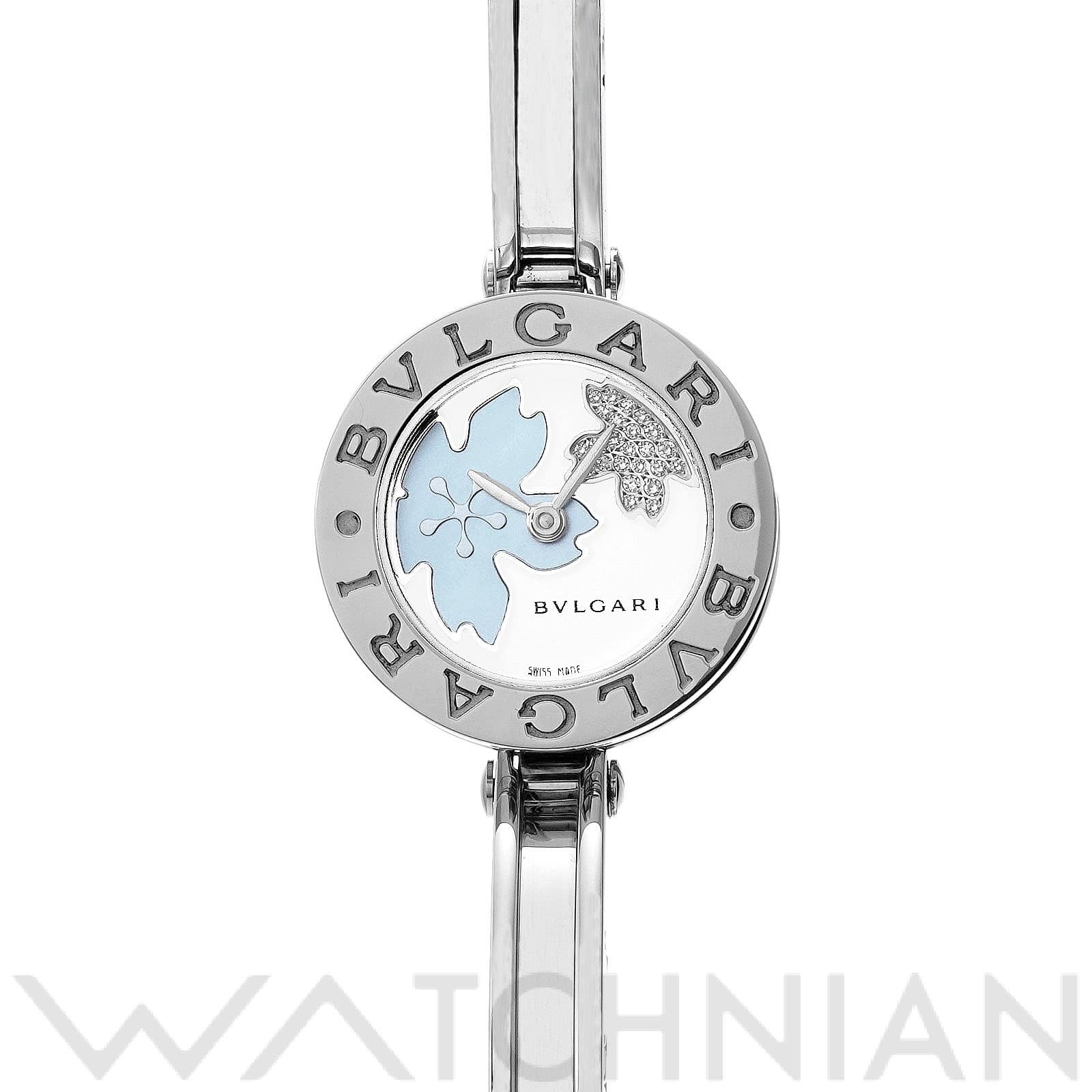 ブルガリ / BVLGARI ビーゼロワン / B-ZERO1 BZ22S ホワイト/ブルーシェル/ダイヤモンド レディース 時計 【中古】【wristwatch】