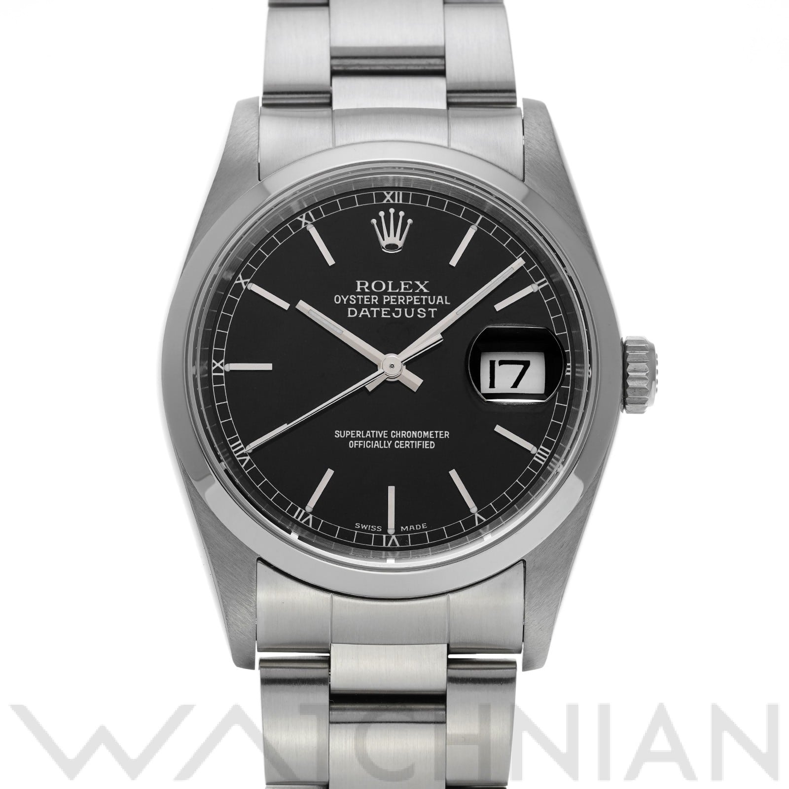 ロレックス デイトジャスト 16200 ブラック メンズ 時計 【中古】【wristwatch】