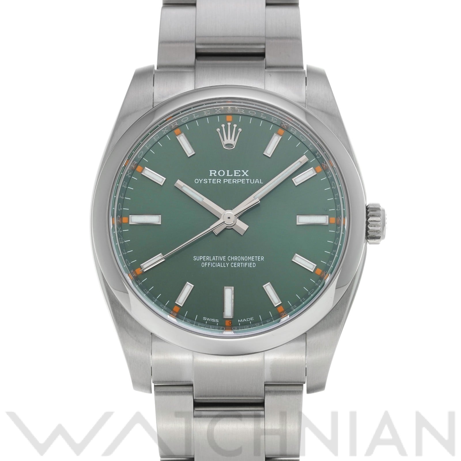 ロレックス オイスターパーペチュアル 34 114200 オリーブグリーン メンズ 時計 【中古】【wristwatch】