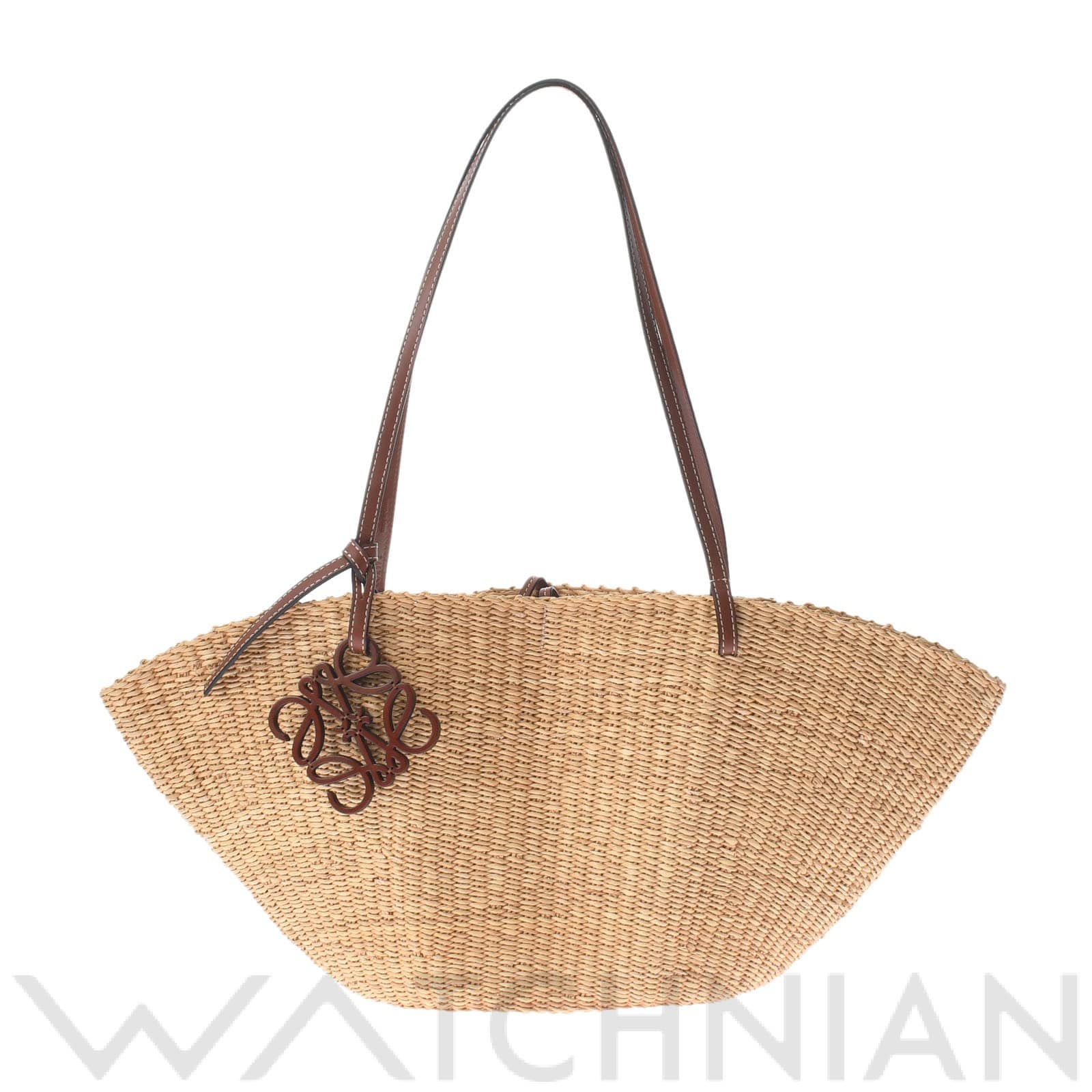 ロエベ シェル バスケットバッグ スモール ナチュラル/ペカン A223096X01 エレファントグラス/カーフ レディース バッグ 【未使用】【bag】