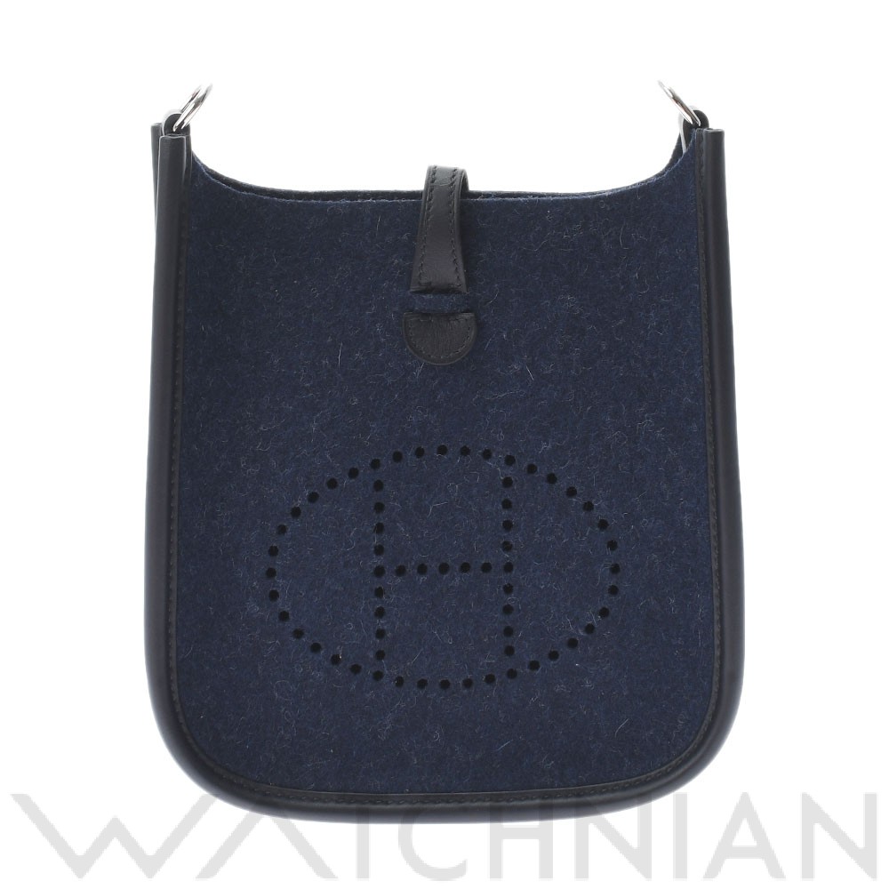 エルメス / HERMES エヴリン TPM ブルーニュイ/ブラック/パラジウム金具 フェルト/ヴォースイフト レディース バッグ 【未使用】【bag】