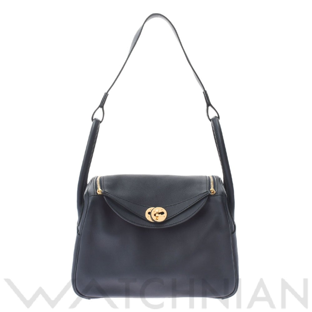 リンディ 26 ヴェルソ 2WAY ブルーインディゴ/オレンジポピー/ゴールド金具 ヴォースイフト HERMES エルメス レディース 【中古】