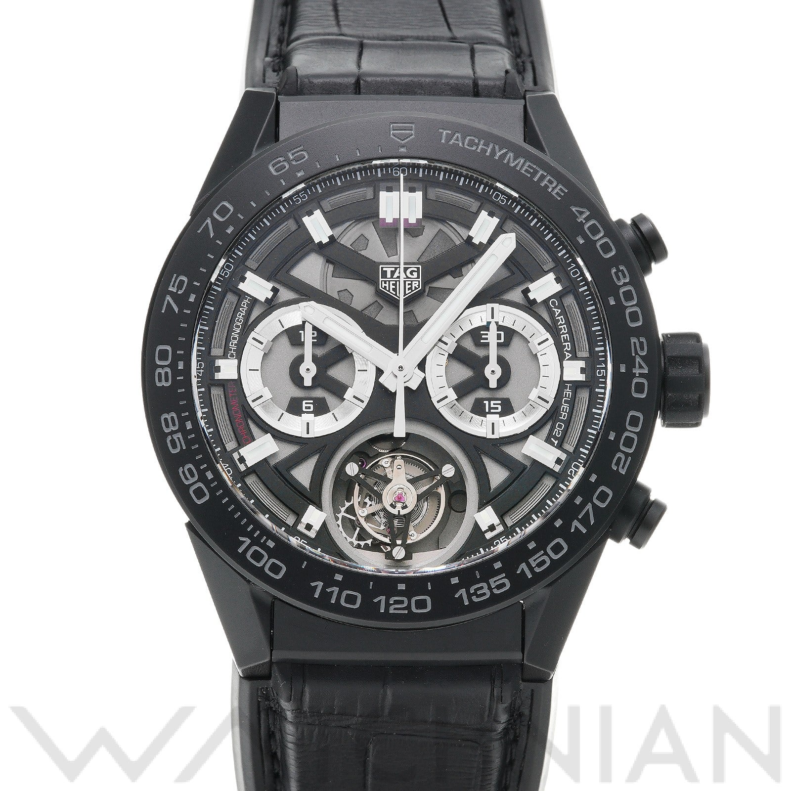 カレラ キャリバーホイヤー02T クロノグラフ COSC CAR5A90.FC6415 ブラック タグホイヤー TAG HEUER メンズ 【中古】