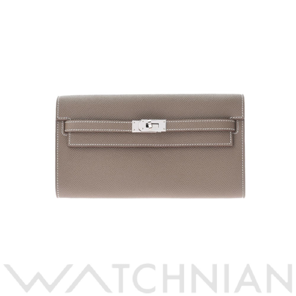 エルメス ケリーウォレット ロング トゥーゴー ショルダーウォレット エトゥープ/パラジウム金具 ヴォーエプソン レディース 財布 【新品】【purse】