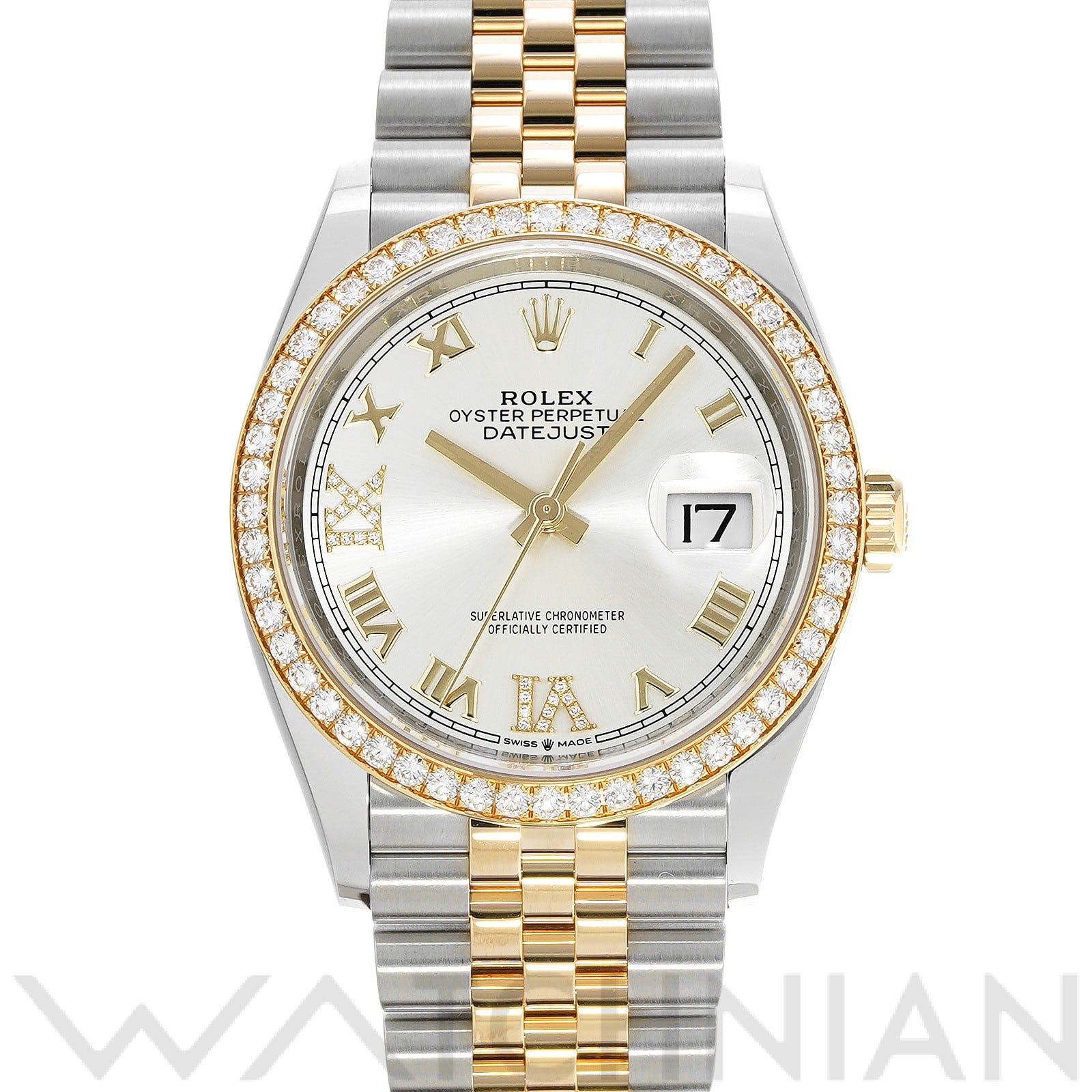 ロレックス デイトジャスト 36 126283RBR シルバー/ダイヤモンド メンズ 時計 【中古】【wristwatch】