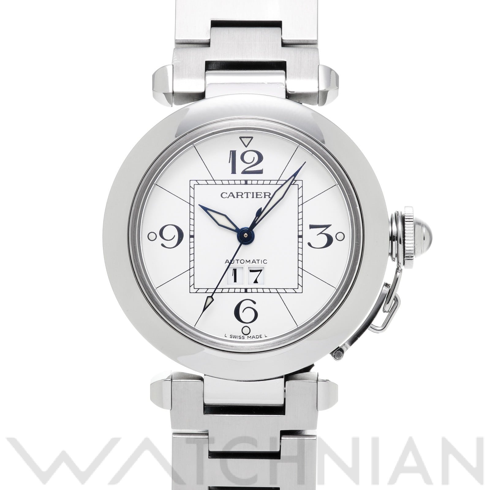 カルティエ / CARTIER パシャC ビッグデイト W31055M7 ホワイト ユニセックス 時計 【中古】【wristwatch】