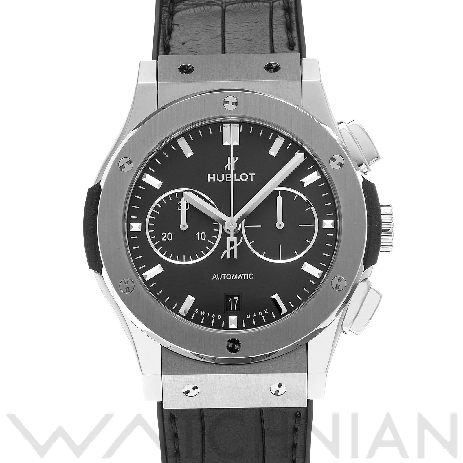 クラシックフュージョン クロノグラフ チタニウム 541.NX.1171.LR マットブラック ウブロ HUBLOT メンズ 【中古】