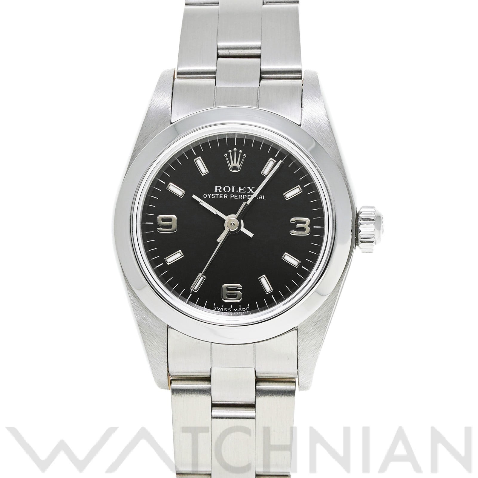 オイスターパーペチュアル 76080 A番(1999年頃製造) ブラック ロレックス ROLEX レディース 【中古】