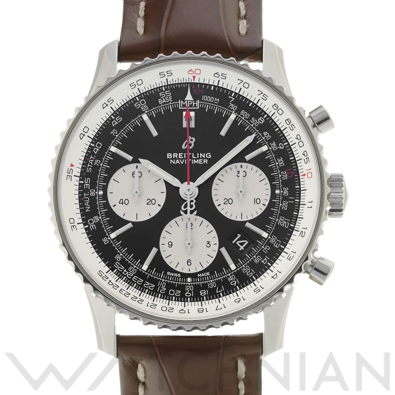ナビタイマー B01 クロノグラフ 43 AB0121 ブラック/シルバー ブライトリング BREITLING メンズ 【中古】