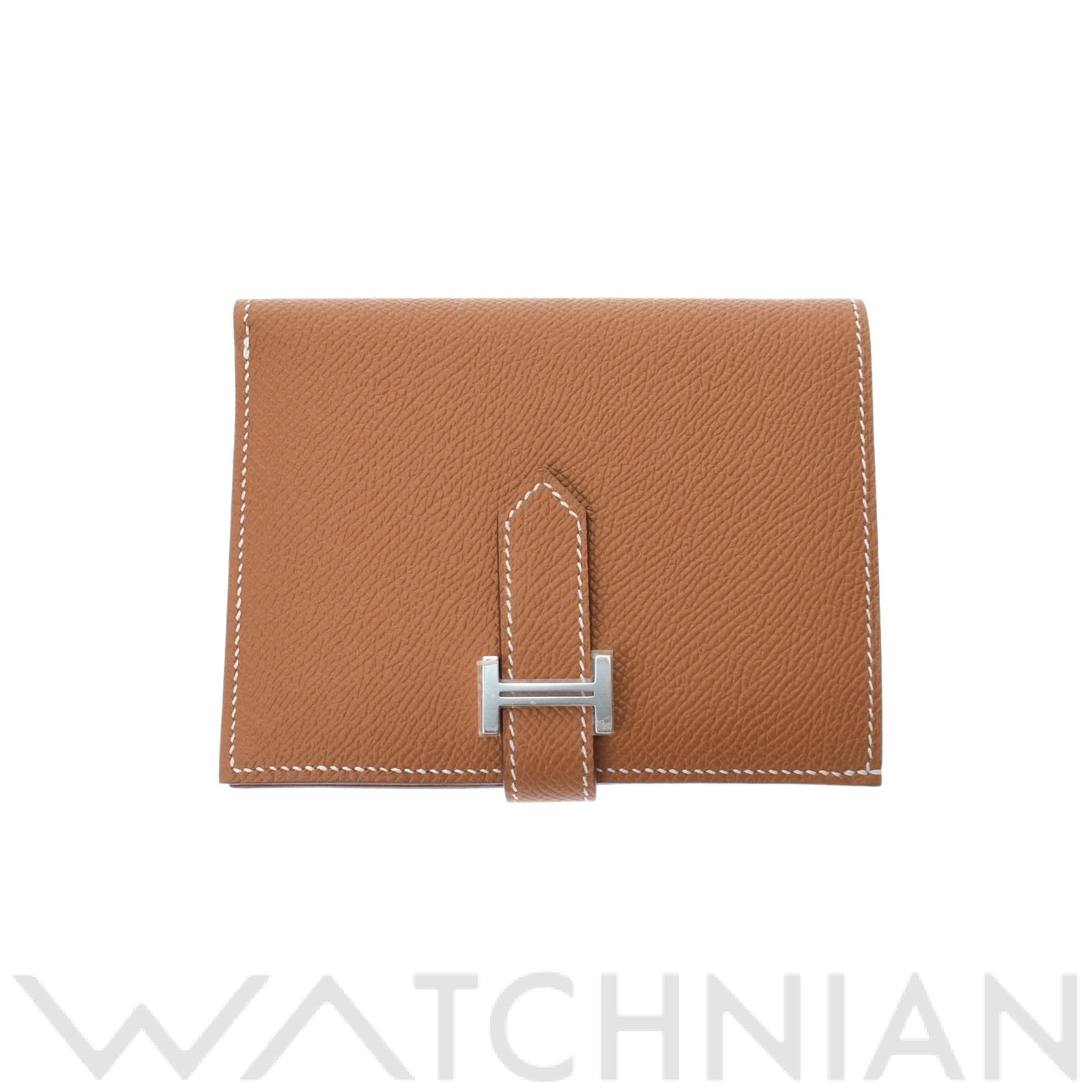 エルメス ベアン コンパクト ゴールド/パラジウム金具 ヴォーエプソン ユニセックス 財布 【新品】【purse】