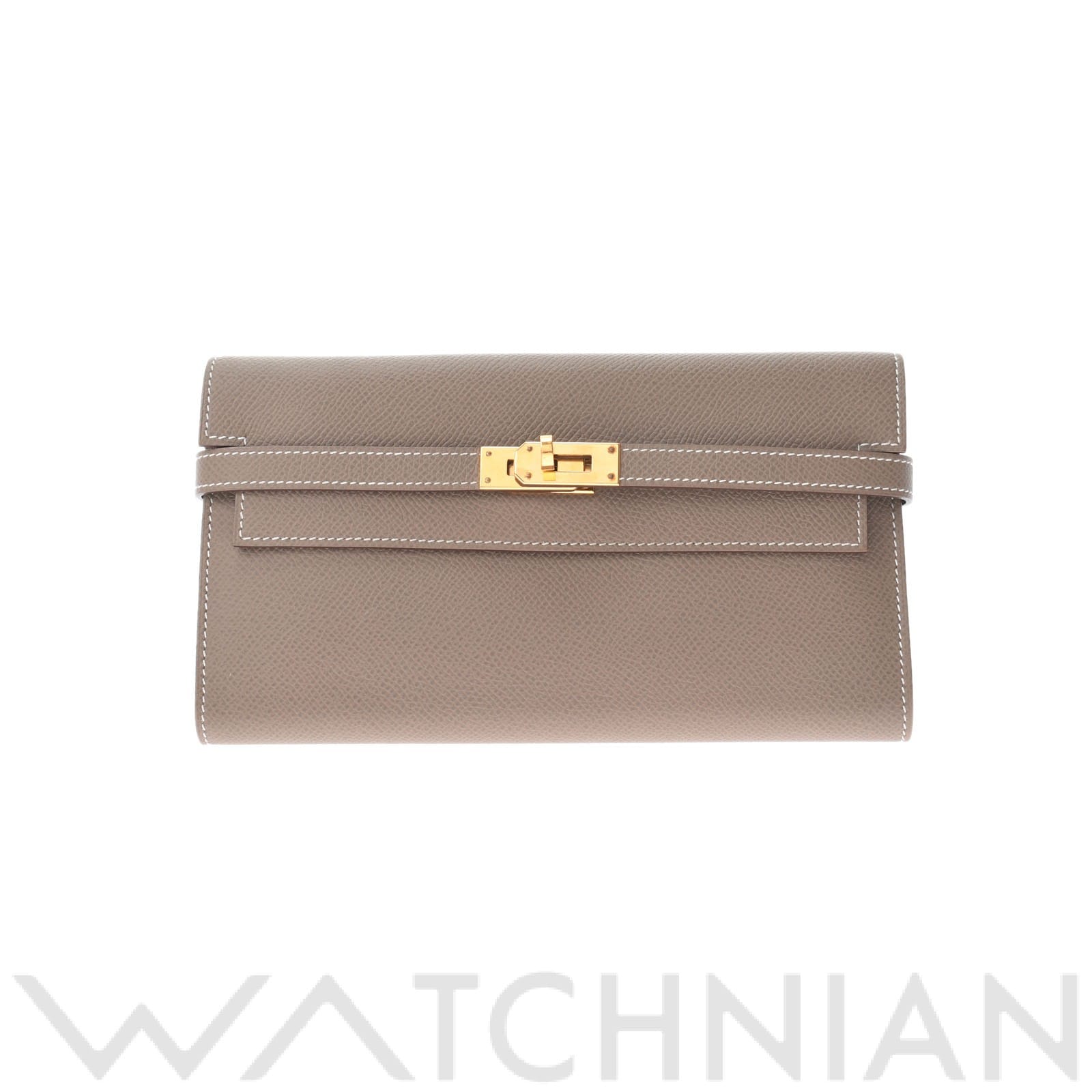 エルメス ケリーウォレット エトゥープ/ゴールド金具 ヴォーエプソン レディース 財布 【中古】【purse】