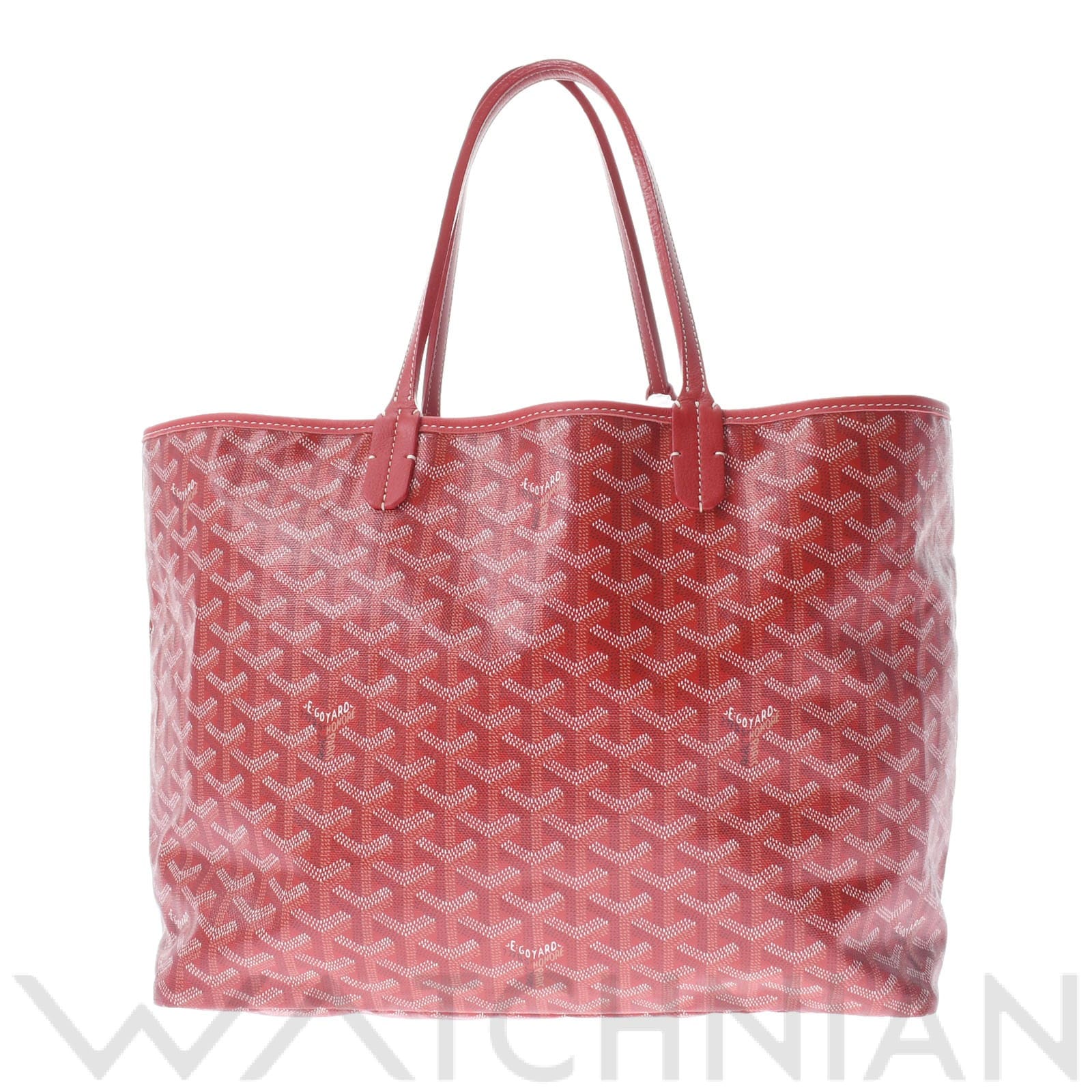 サンルイPM ヘリンボーン ハンドバッグ 赤 MAE120160 PVC/カーフ GOYARD ゴヤール ユニセックス