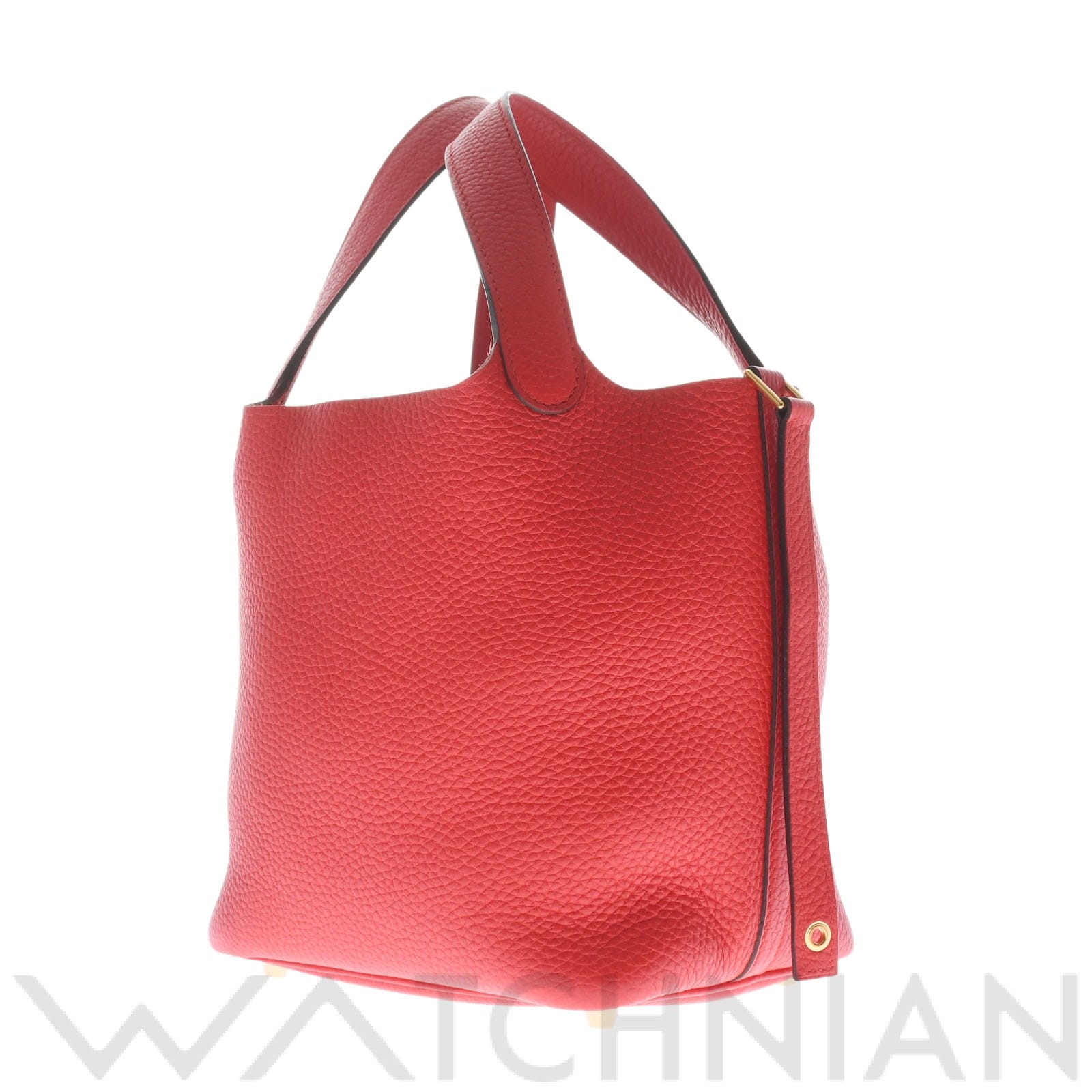 ピコタンロックPM ルージュクー/ゴールド金具 トリヨンクレマンス HERMES エルメス レディース 【中古】