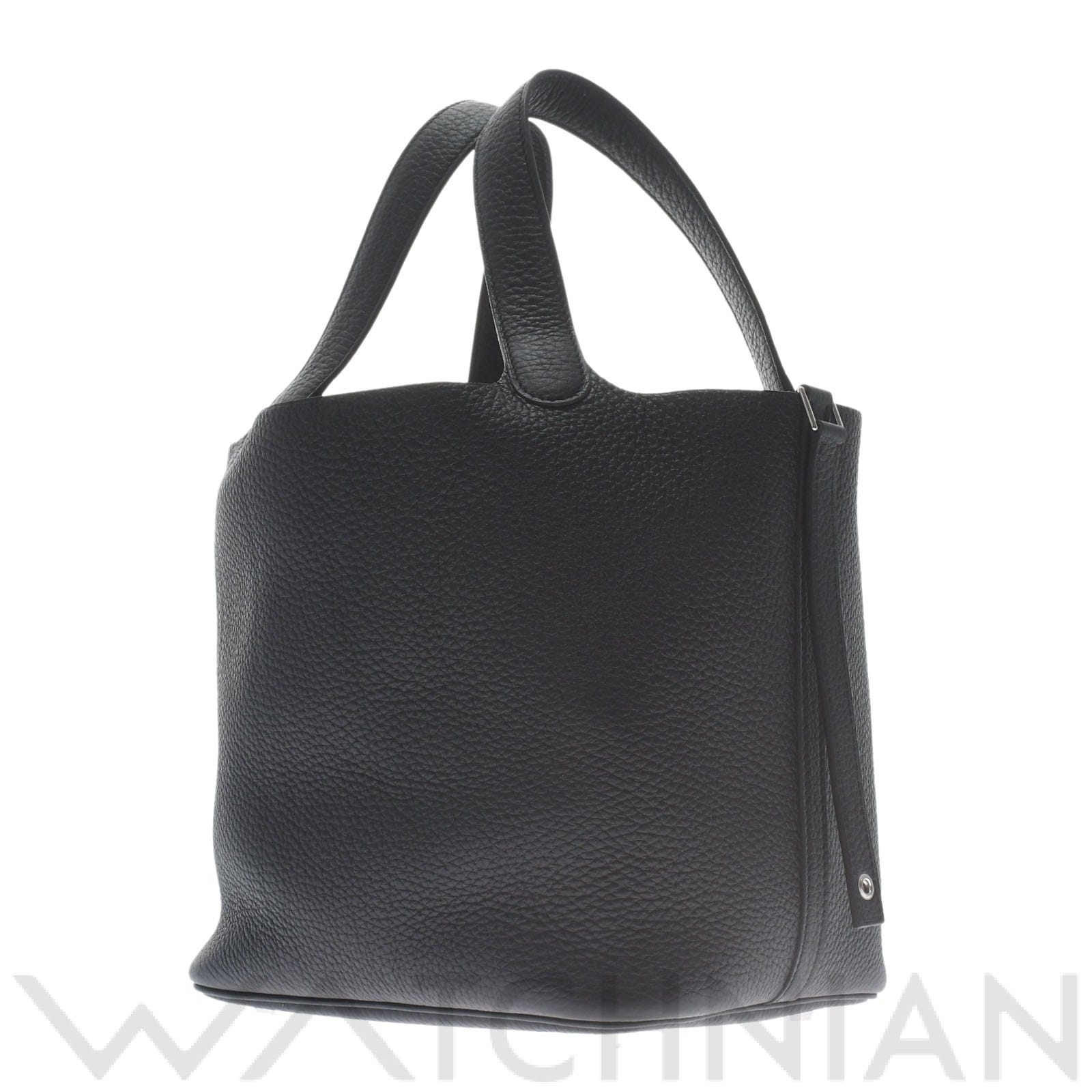 ピコタン ロック MM 黒/パラジウム金具 トリヨンクレマンス HERMES エルメス レディース 【新品】