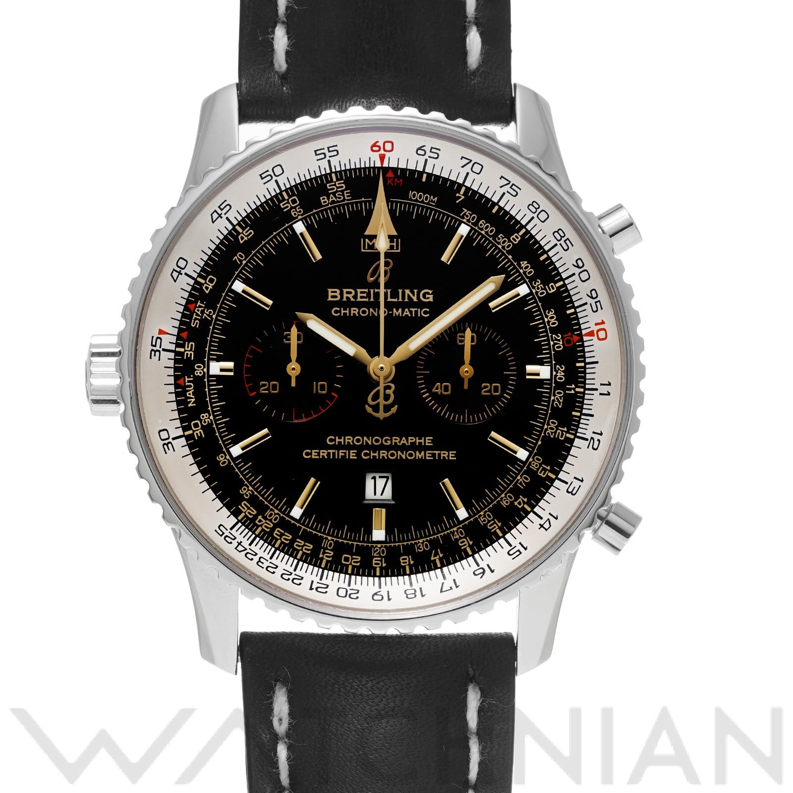 ナビタイマー クロノマチック A410BCMLBD ブラック ブライトリング BREITLING メンズ 【中古】