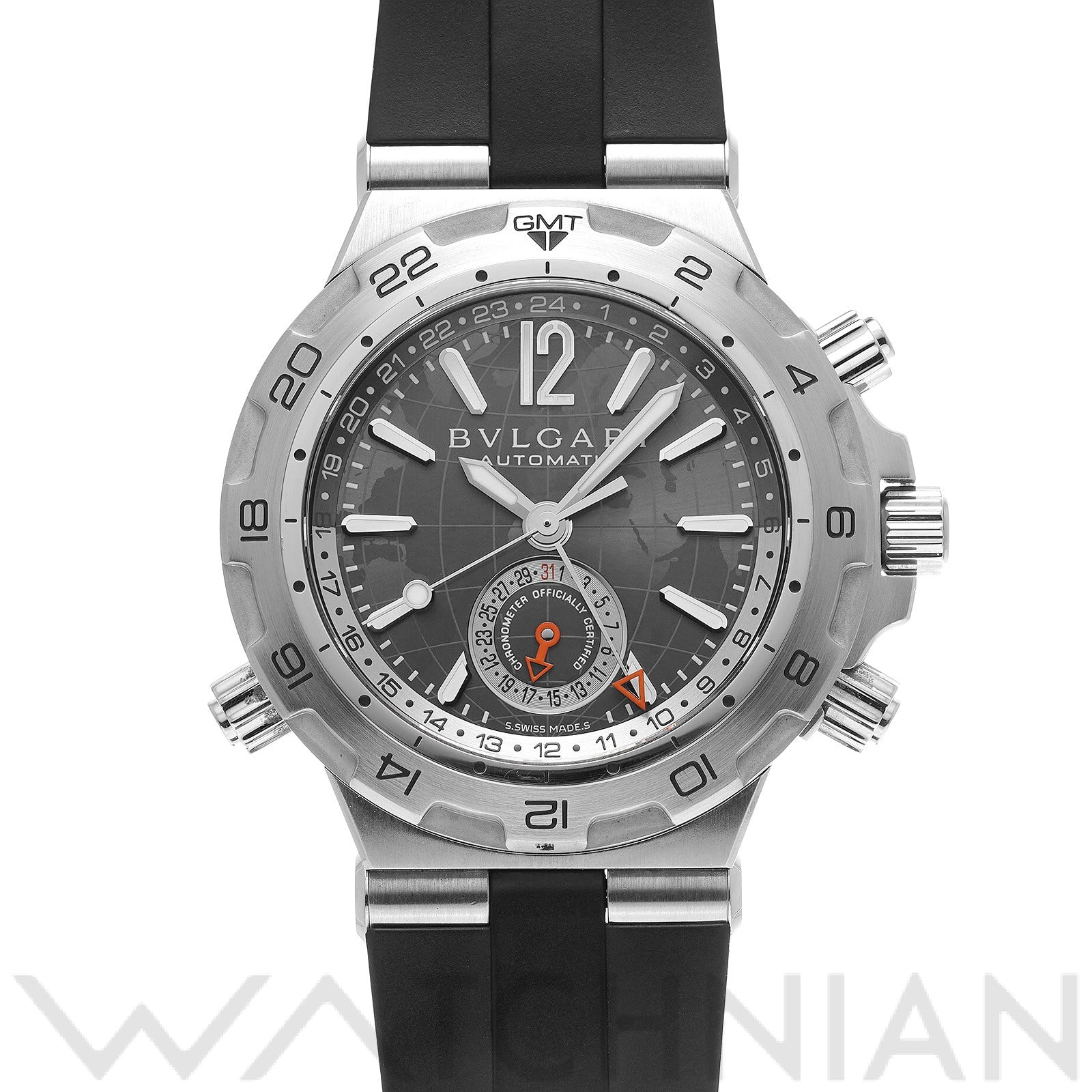 ディアゴノ プロフェッショナル GMT DP42SGMT シルバー ブルガリ BVLGARI メンズ 【中古】