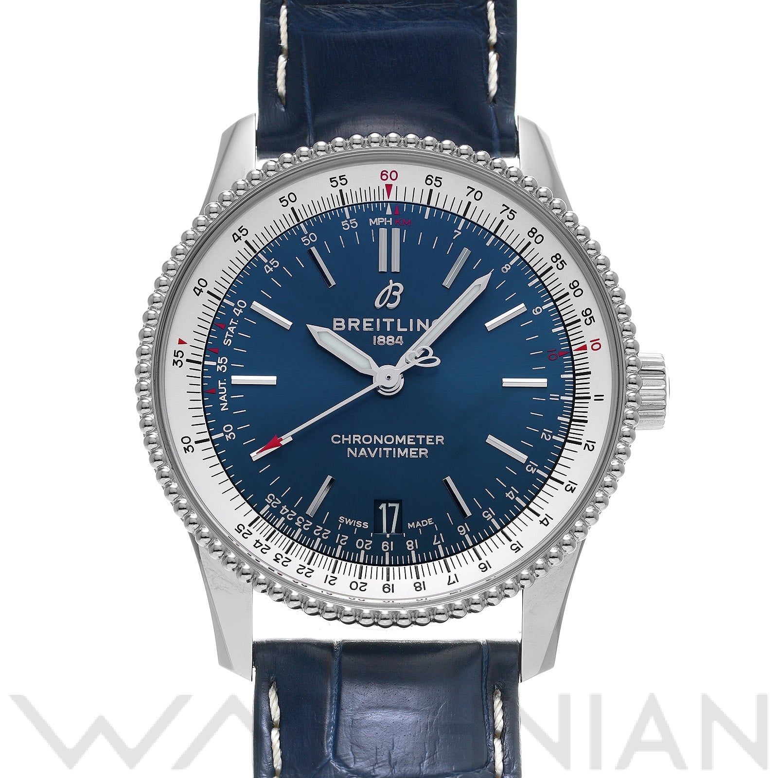 ナビタイマー オートマチック 38 A17325211C1P3 ブルー ブライトリング BREITLING メンズ 【中古】