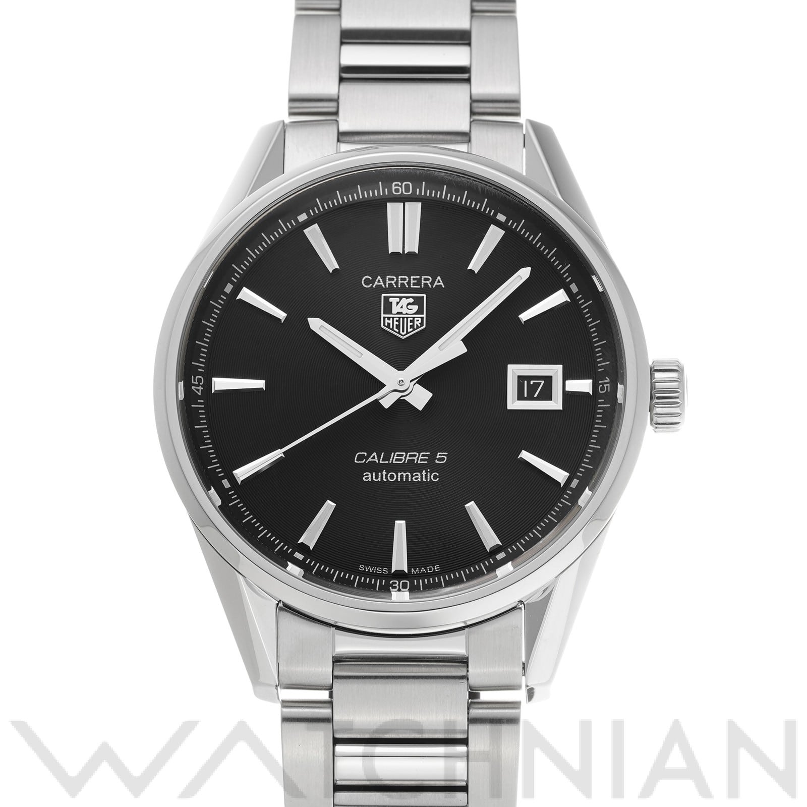 タグ ホイヤー / TAG HEUER カレラ キャリバー5 WAR211A.BA0782 ブラック メンズ 時計 【中古】【wristwatch】