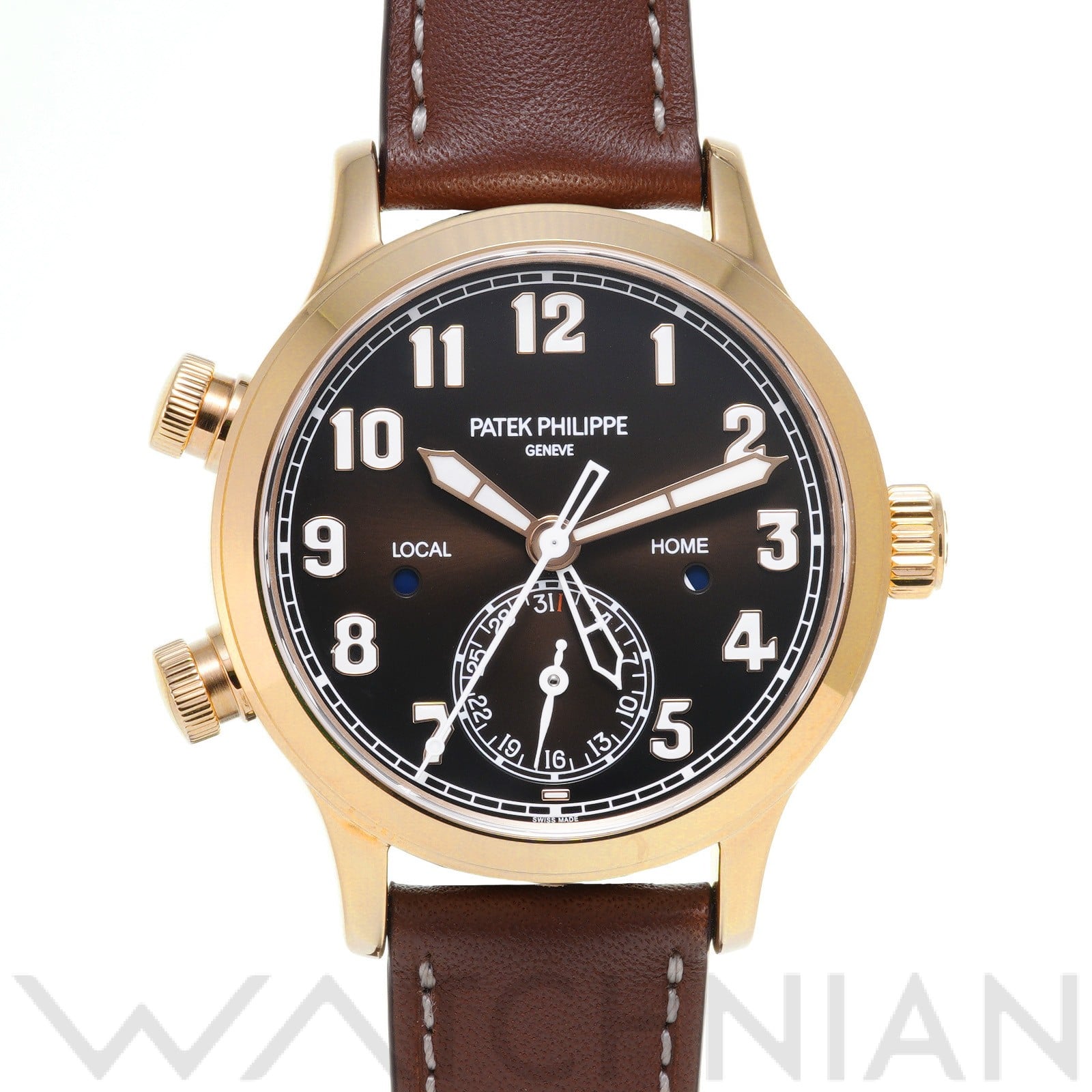 カラトラバ パイロット トラベルタイム 7234R-001 ブラウン・ソレイユ パテック フィリップ PATEK PHILIPPE レディース 【中古】