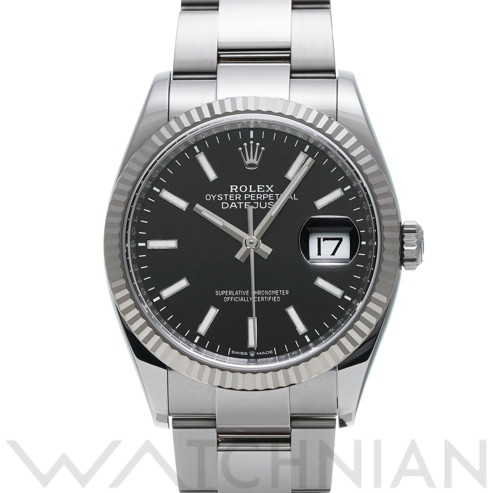 ロレックス デイトジャスト 36 126234 ブライトブラック メンズ 時計 【中古】【wristwatch】