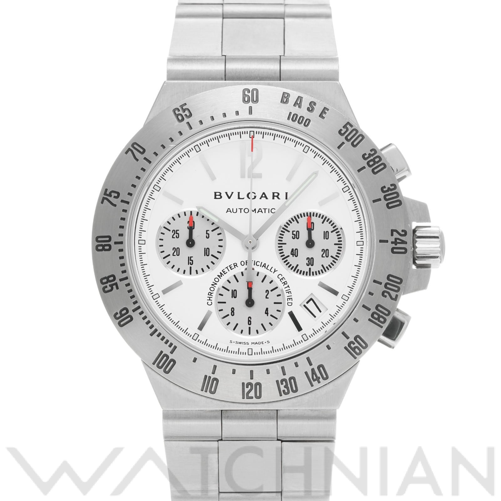 ブルガリ / BVLGARI ディアゴノ プロフェッショナル クロノグラフ CH40WSSDTA ホワイト/シルバー メンズ 時計 【中古】【wristwatch】