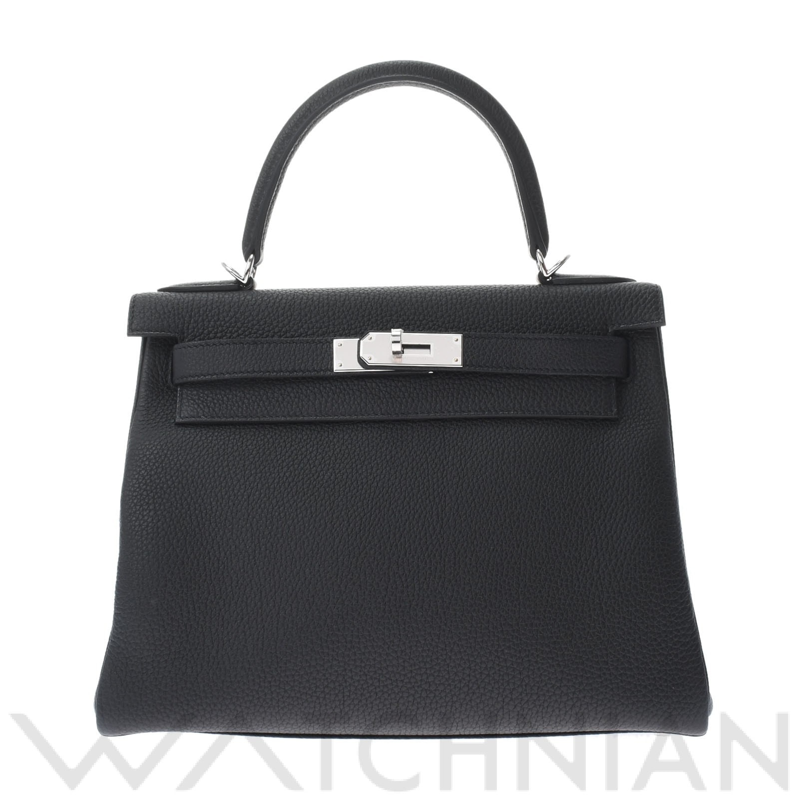 ケリー28 内縫い 2WAY 黒/パラジウム金具 トゴ HERMES エルメス レディース 【新品】
