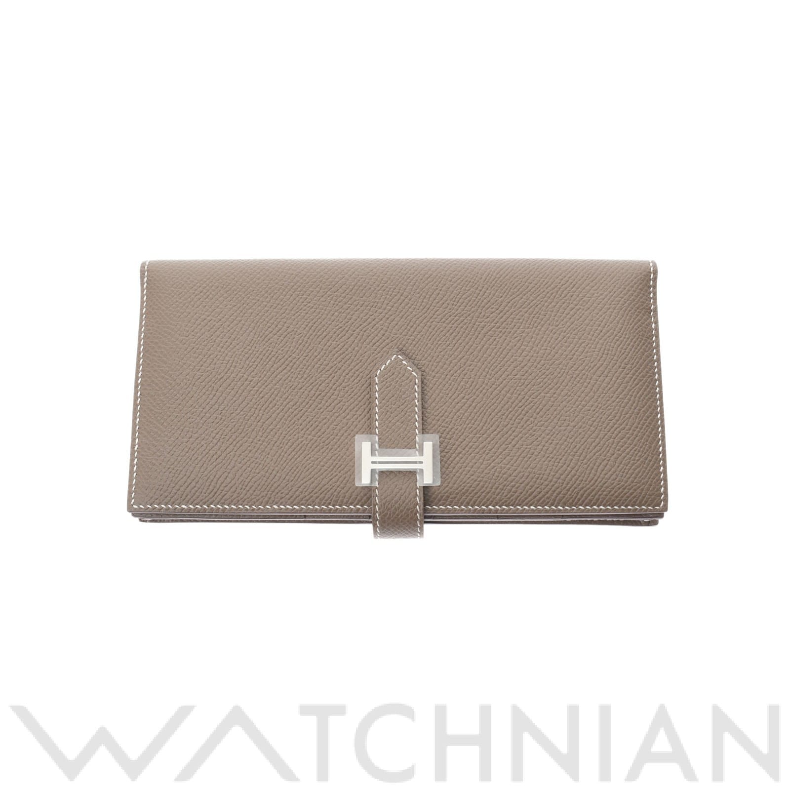 エルメス ベアンスフレ エトゥープ/パラジウム金具 ヴォーエプソン ユニセックス 財布 【未使用】【purse】