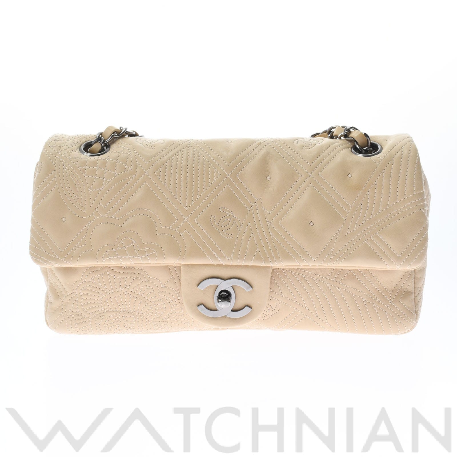 チェーンショルダー ベージュ ラムスキン CHANEL シャネル レディース 【中古】