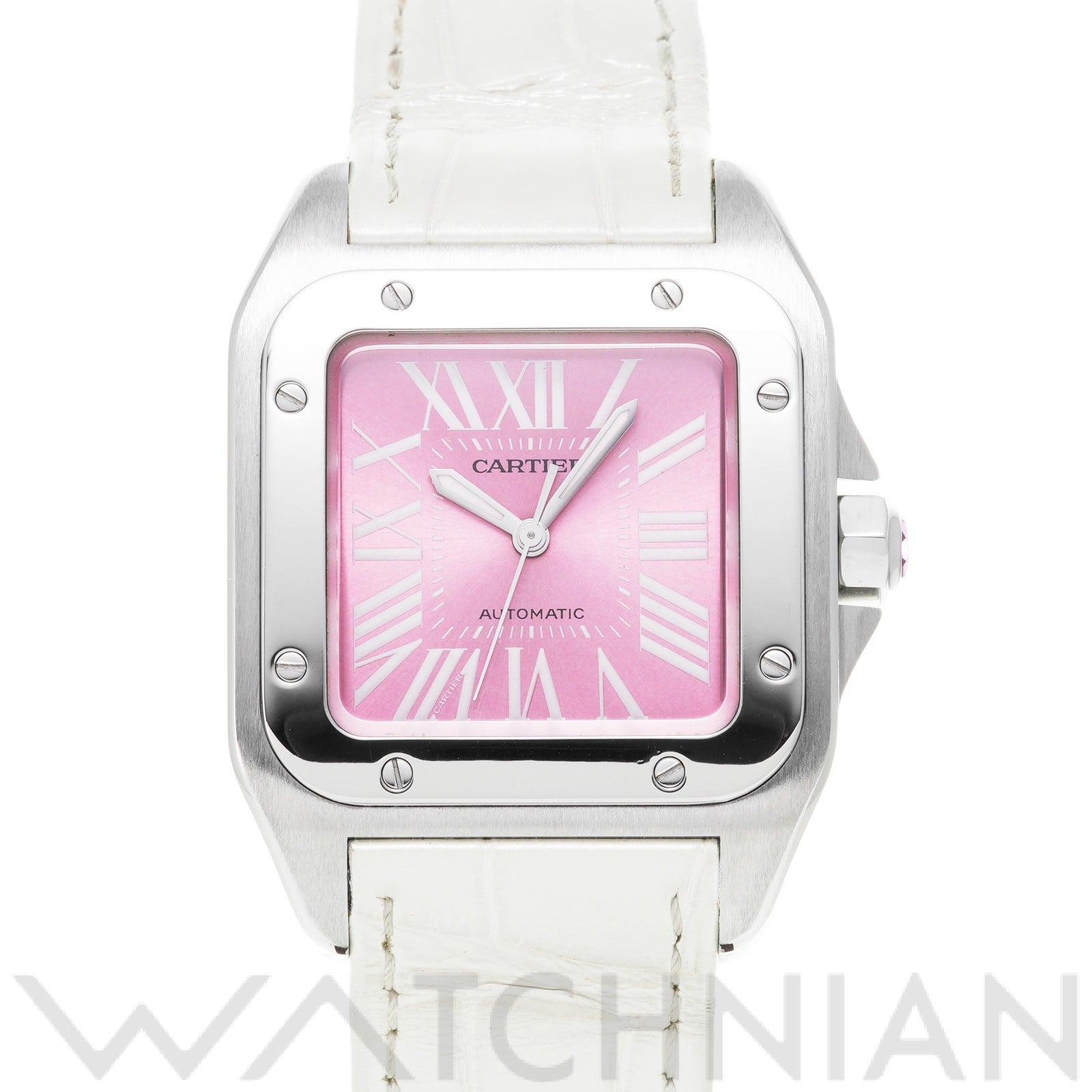 サントス 100 MM W20133X8 ピンク カルティエ CARTIER ユニセックス 【中古】