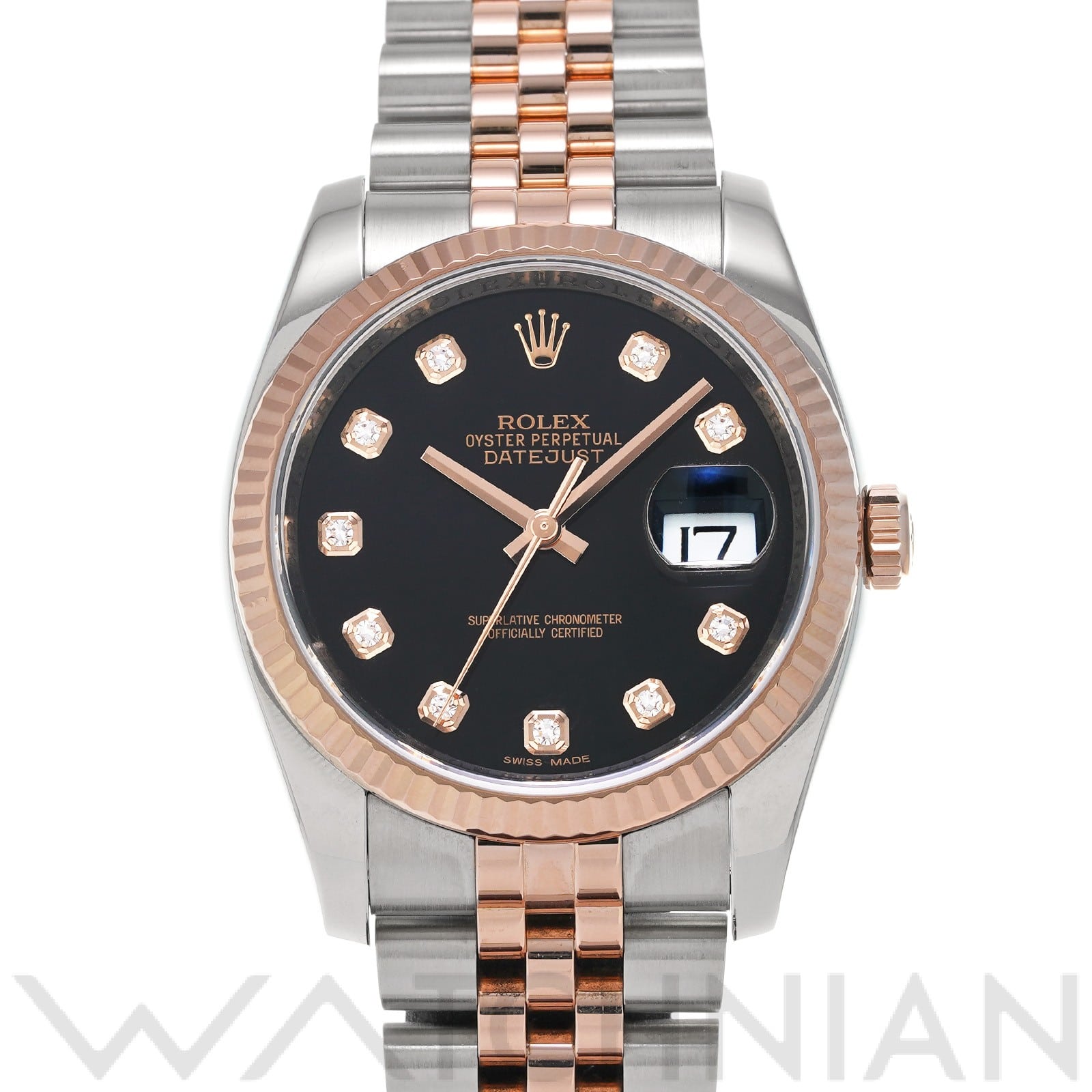 ロレックス デイトジャスト 36 116231G ブラック/ダイヤモンド メンズ 時計 【中古】【wristwatch】