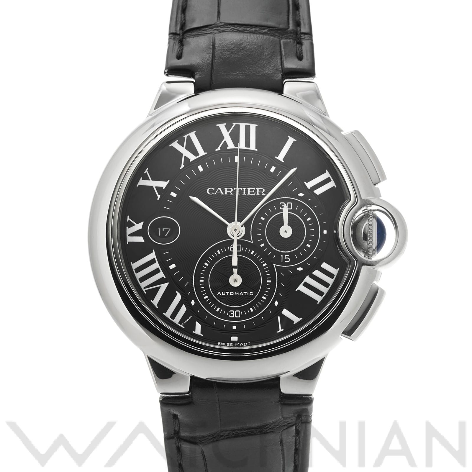 バロンブルー ドゥ カルティエ クロノグラフ W6920052 ブラック カルティエ CARTIER メンズ 【中古】