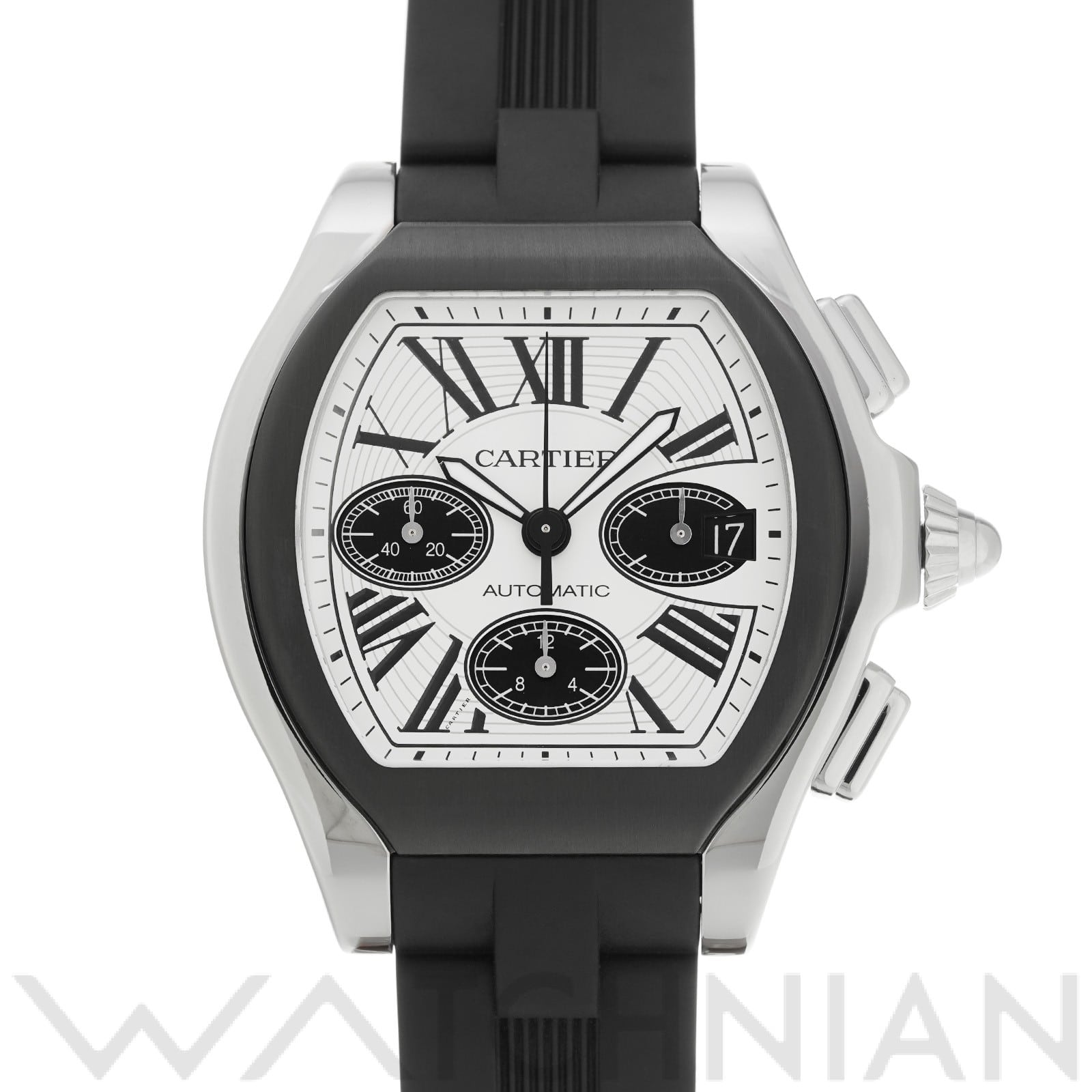 ロードスターS クロノグラフ W6206020 シルバー/ブラック カルティエ CARTIER メンズ 【中古】