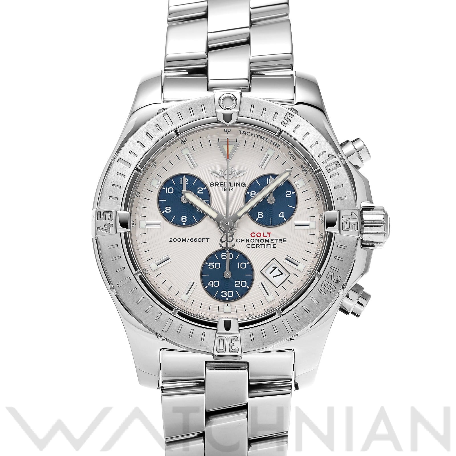 ブライトリング / BREITLING クロノ コルト クォーツ A738G97PRS ホワイト/ブルー メンズ 時計 【中古】【wristwatch】