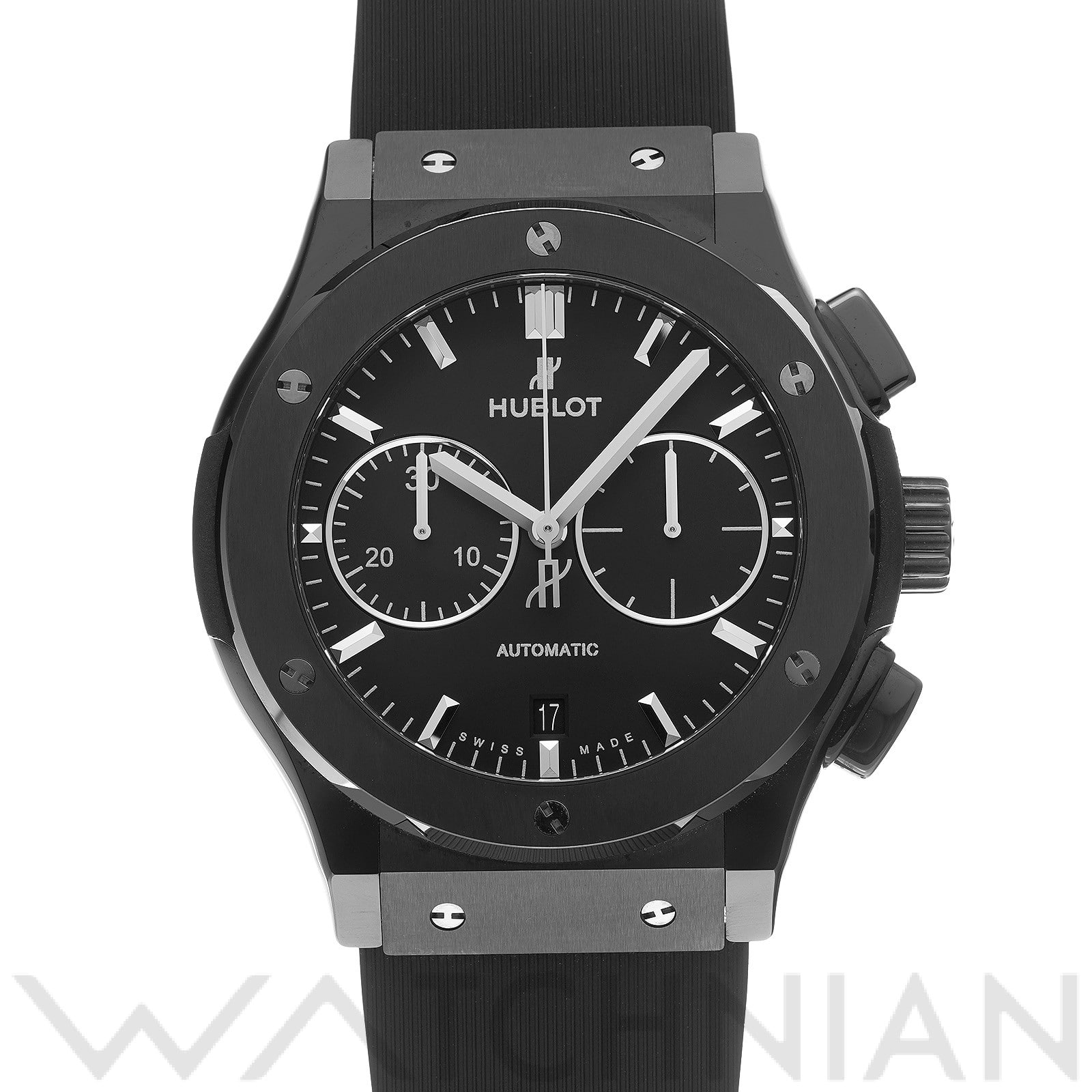 クラシックフュージョン クロノグラフ ブラックマジック 521.CM.1171.RX マットブラック ウブロ HUBLOT メンズ 【中古】