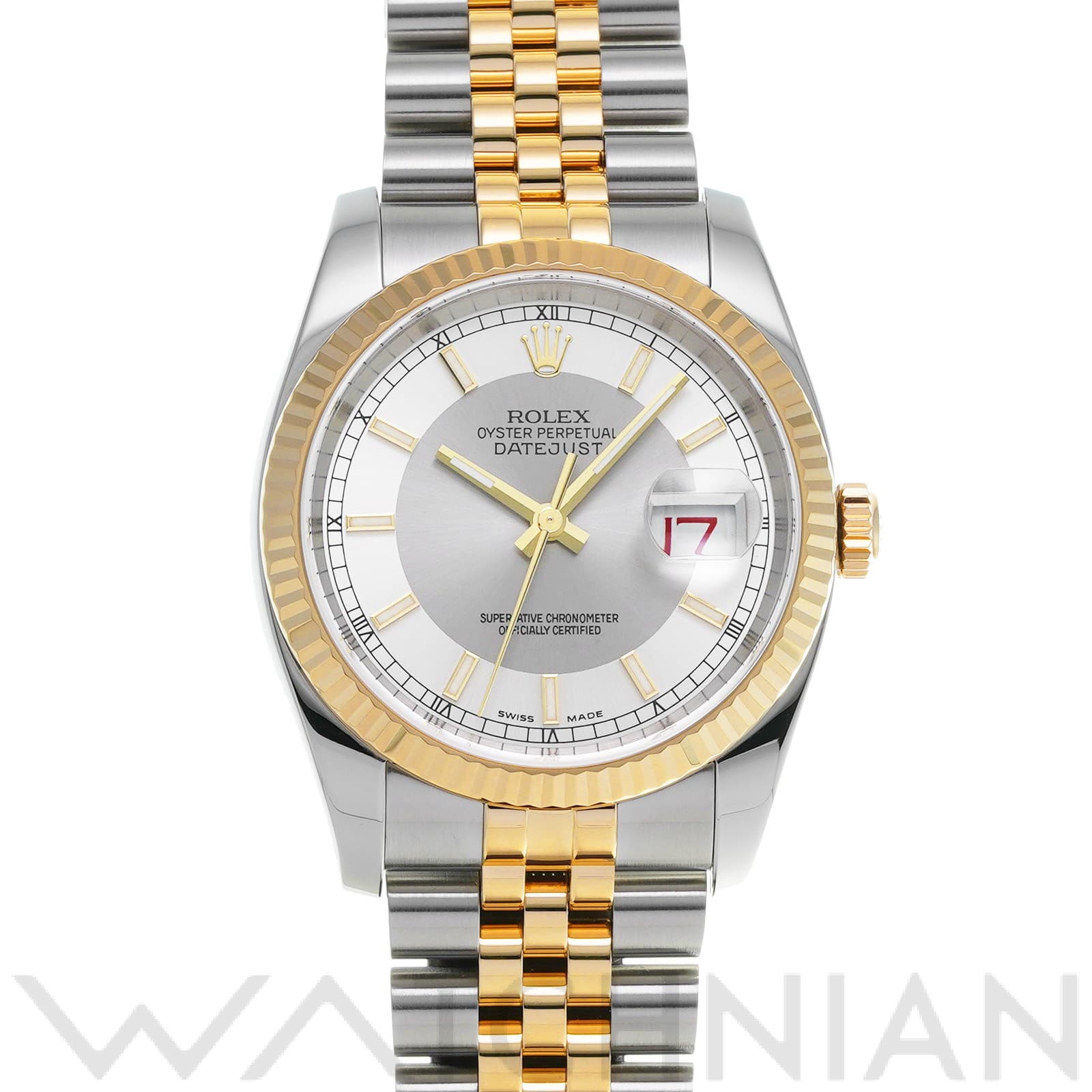 ロレックス デイトジャスト 36 116233 グレー/シルバー メンズ 時計 【中古】【wristwatch】