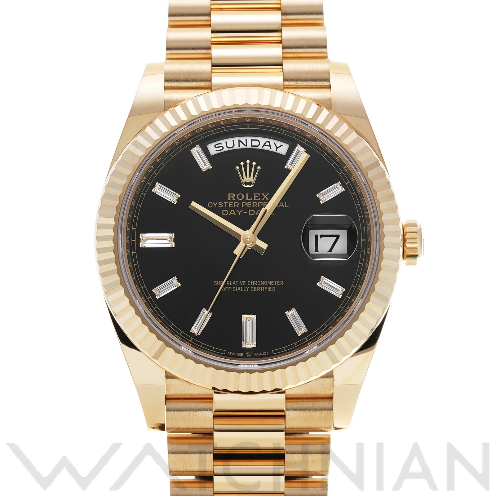 ロレックス デイデイト 40 228238A ブライトブラック/ダイヤモンド メンズ 時計 【中古】【wristwatch】