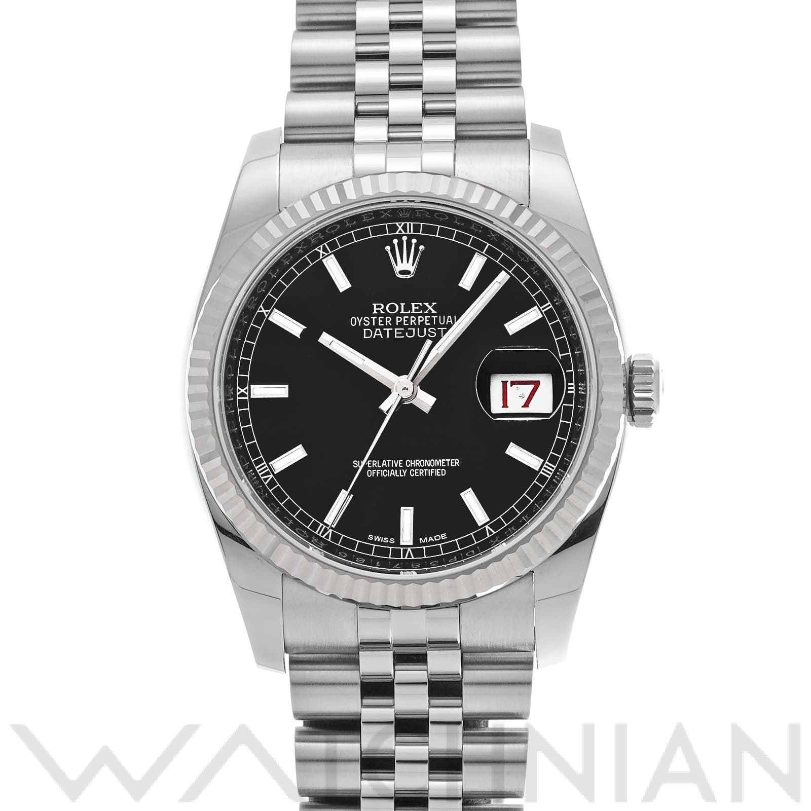 ロレックス デイトジャスト 36 116234 ブラック メンズ 時計 【中古】【wristwatch】