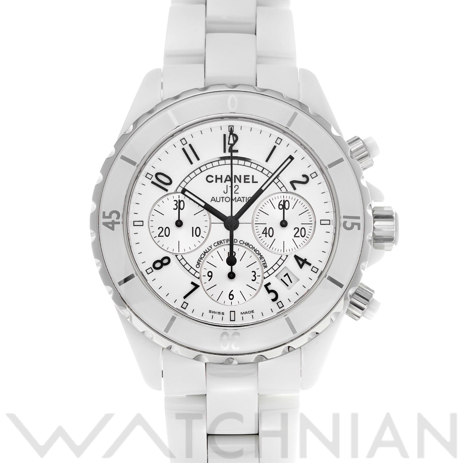 シャネル / CHANEL J12 クロノグラフ 41mm H1007 ホワイトラッカー/シルバー メンズ 時計 【中古】【wristwatch】