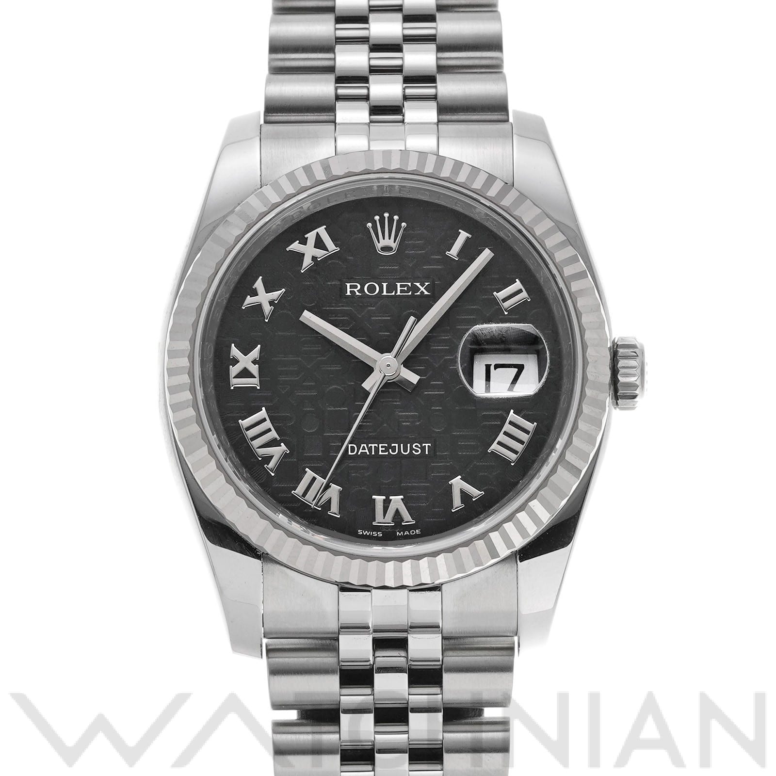 ロレックス デイトジャスト 36 116234 ブラックコンピュータ メンズ 時計 【中古】【wristwatch】