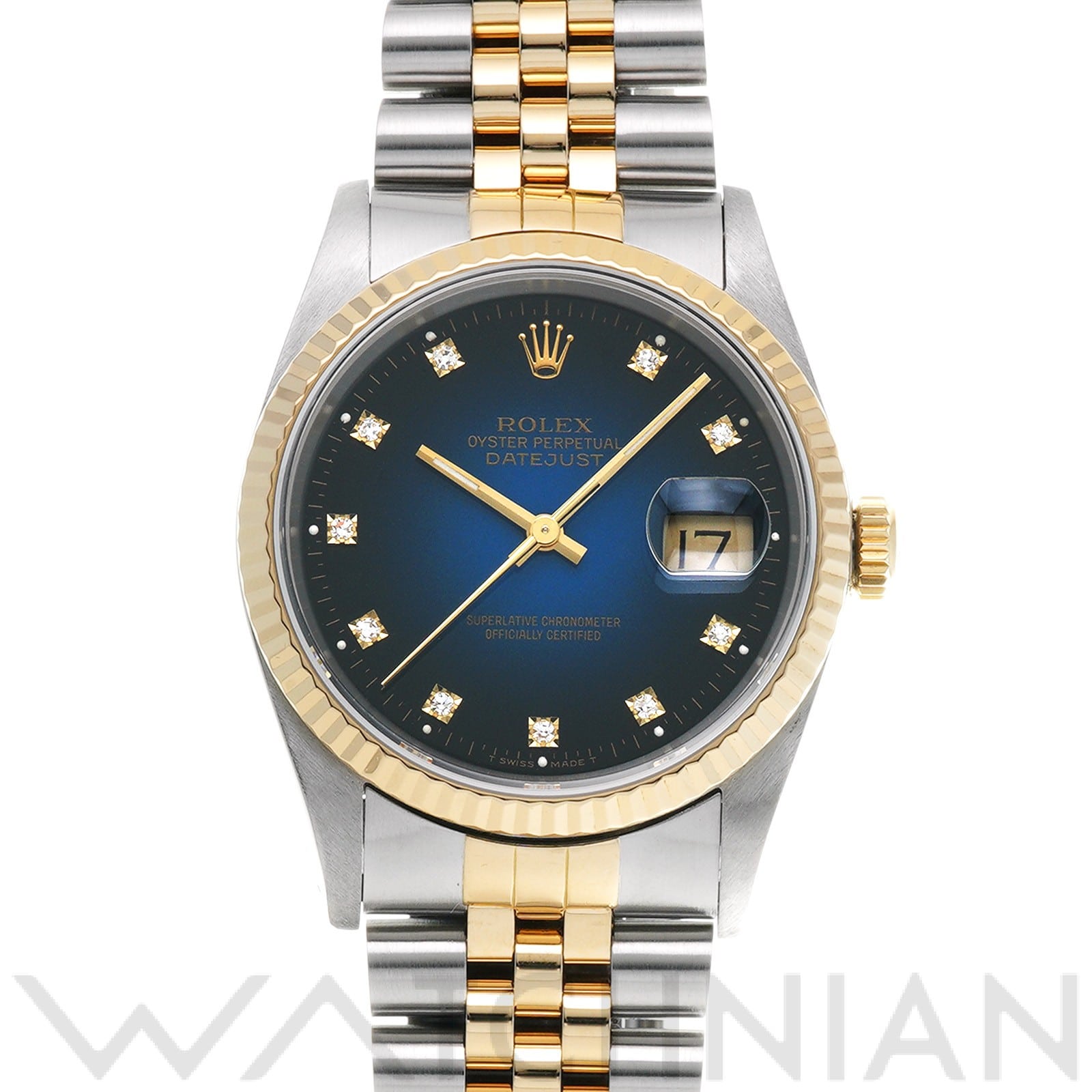 ロレックス デイトジャスト 16233G シャンパン/ダイヤモンド メンズ 時計 【中古】【wristwatch】