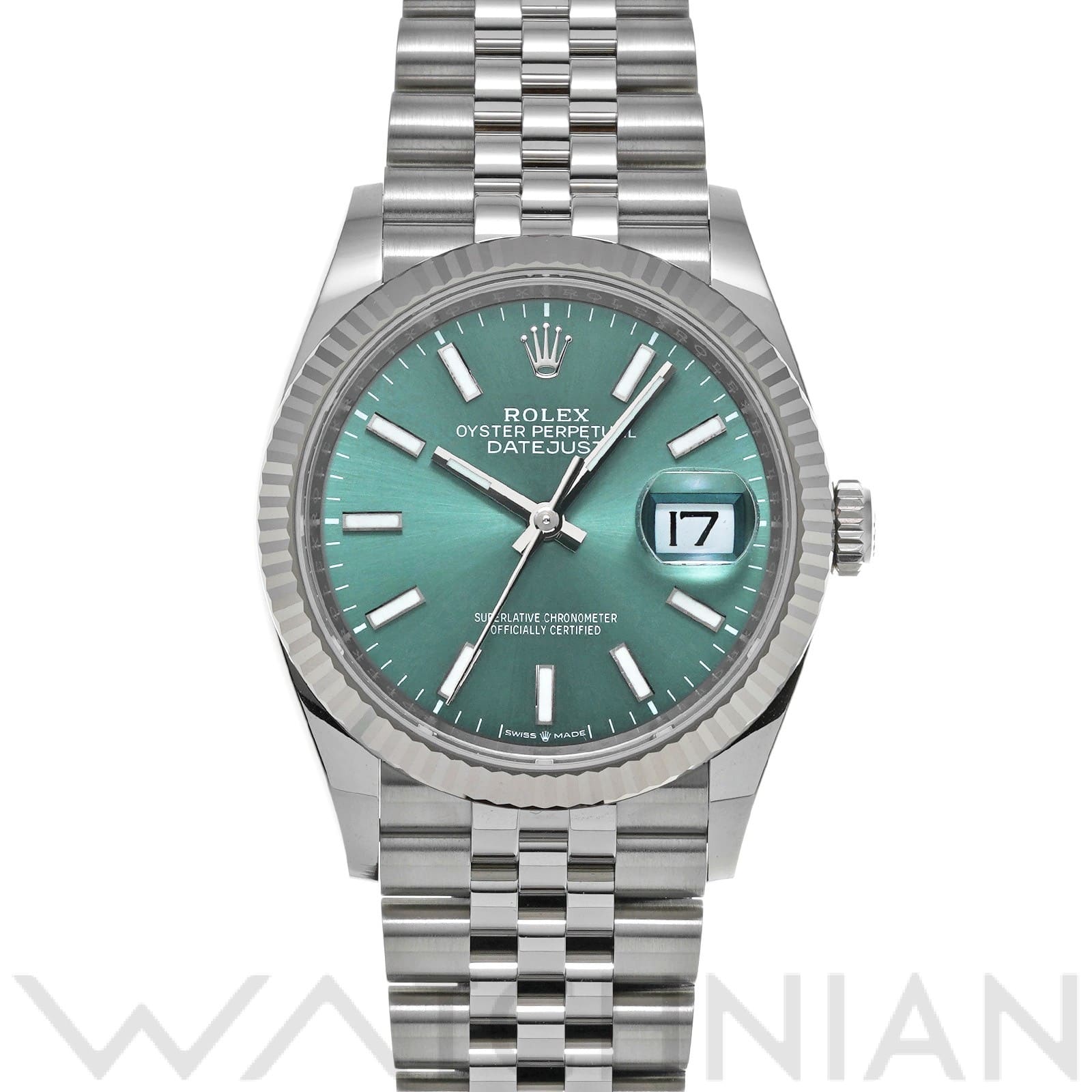 ロレックス デイトジャスト 36 126234 ミントグリーン メンズ 時計 【中古】【wristwatch】