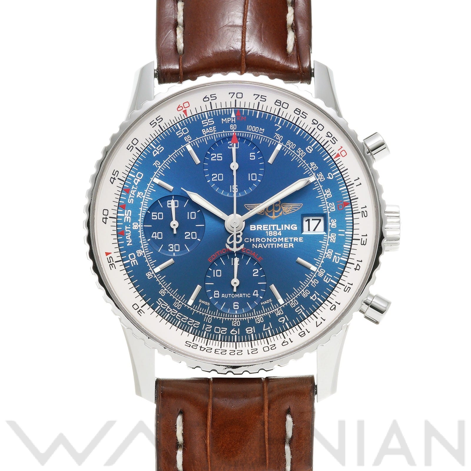 ナビタイマー ヘリテージ A1332412/C942 ブルー ブライトリング BREITLING メンズ 【中古】