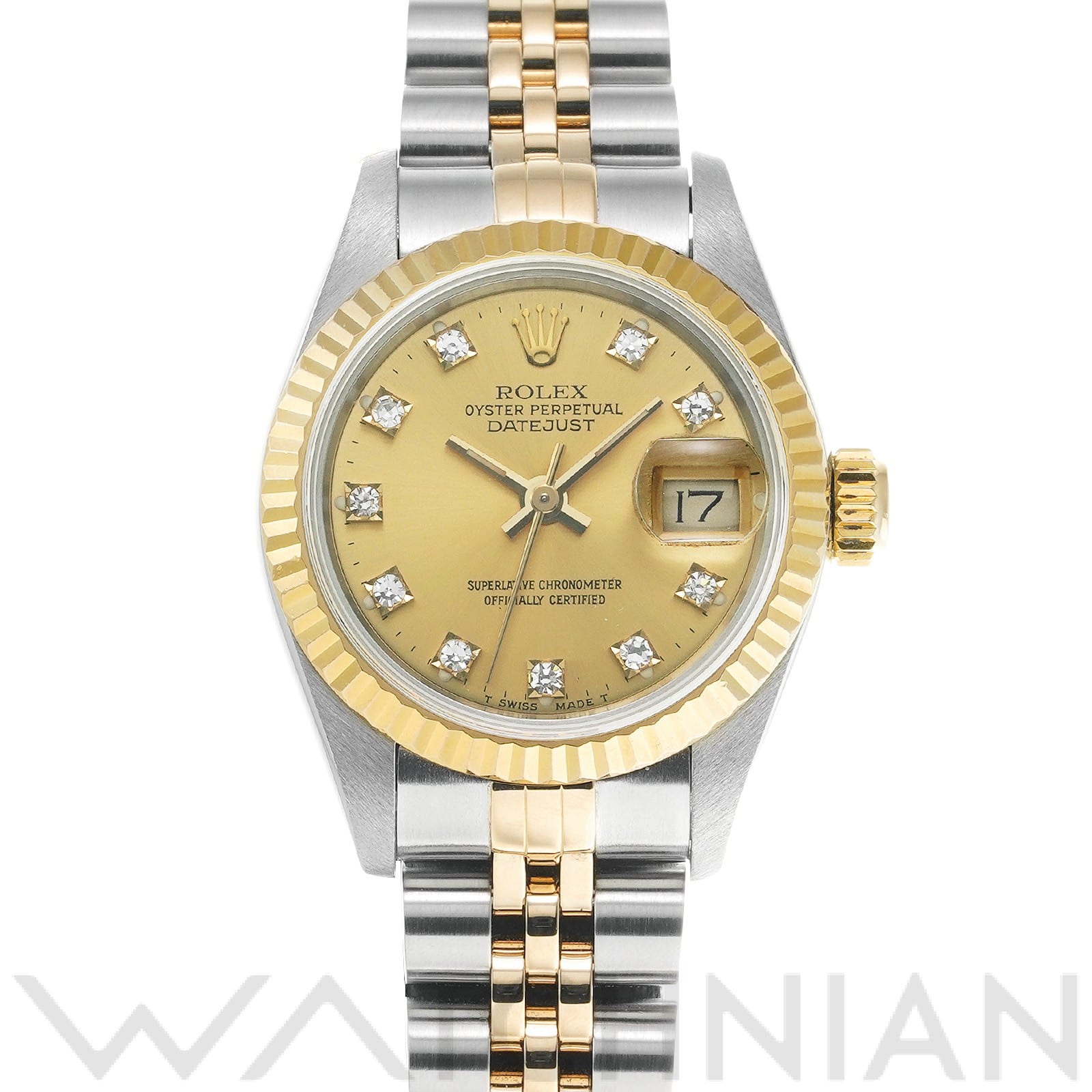 デイトジャスト 69173G S番(1993年頃製造) シャンパン/ダイヤモンド ロレックス ROLEX レディース 【中古】