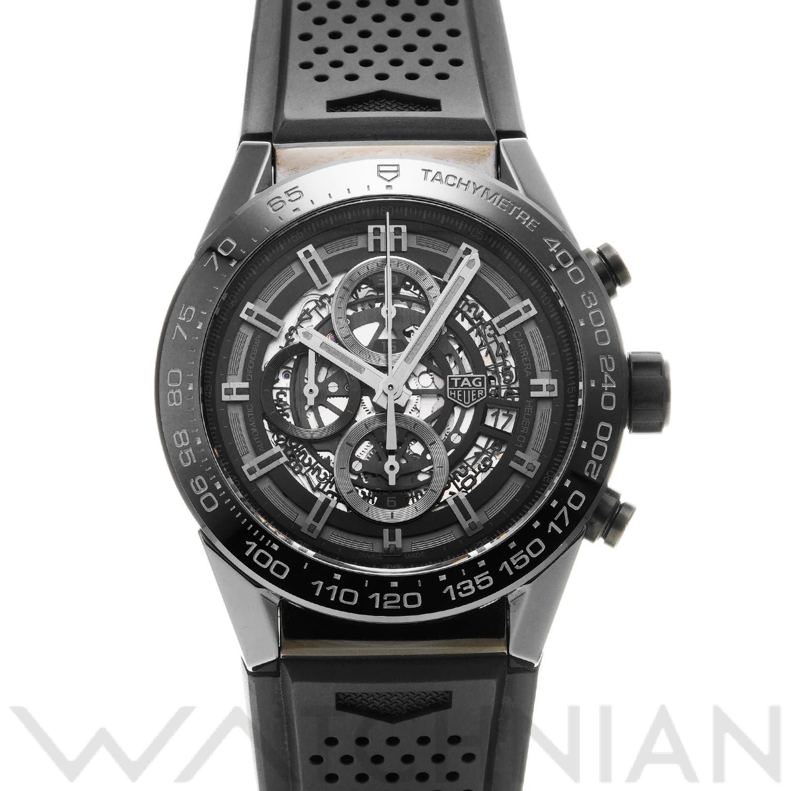 カレラ キャリバーホイヤー01 クロノグラフ CAR2A90.FT6071 ブラック タグホイヤー TAG HEUER メンズ 【中古】
