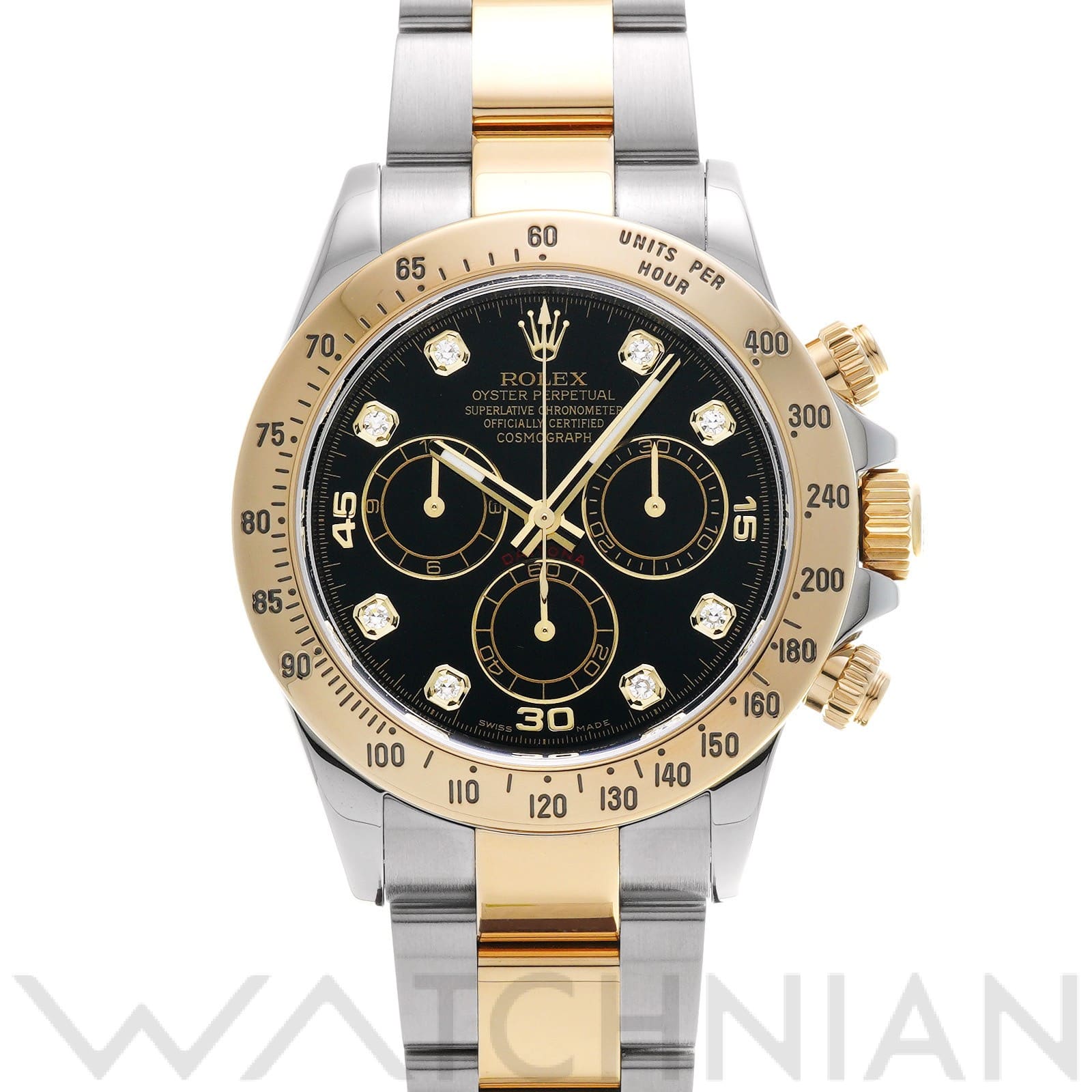 ロレックス コスモグラフ デイトナ 116523G ブラック/ダイヤモンド メンズ 時計 【中古】【wristwatch】