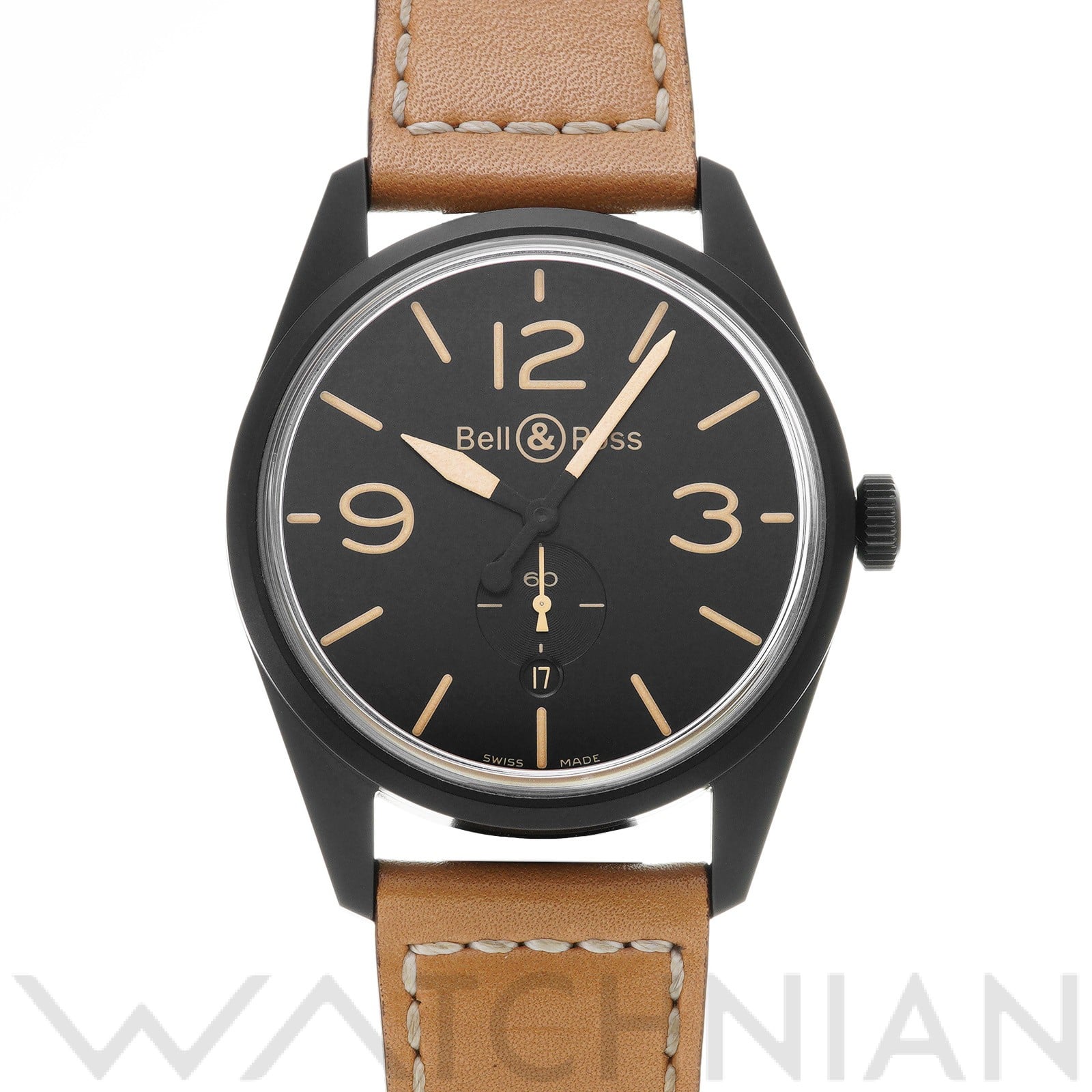 BR 123 ヴィンテージ V-BR123HERI-CA ブラック ベル＆ロス Bell＆Ross メンズ 【中古】