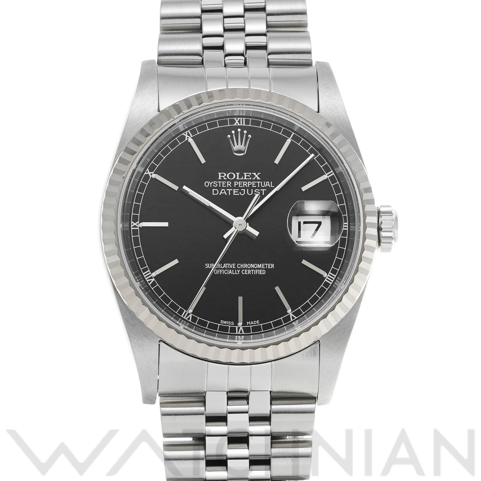 ロレックス デイトジャスト 16234 ブラック メンズ 時計 【中古】【wristwatch】